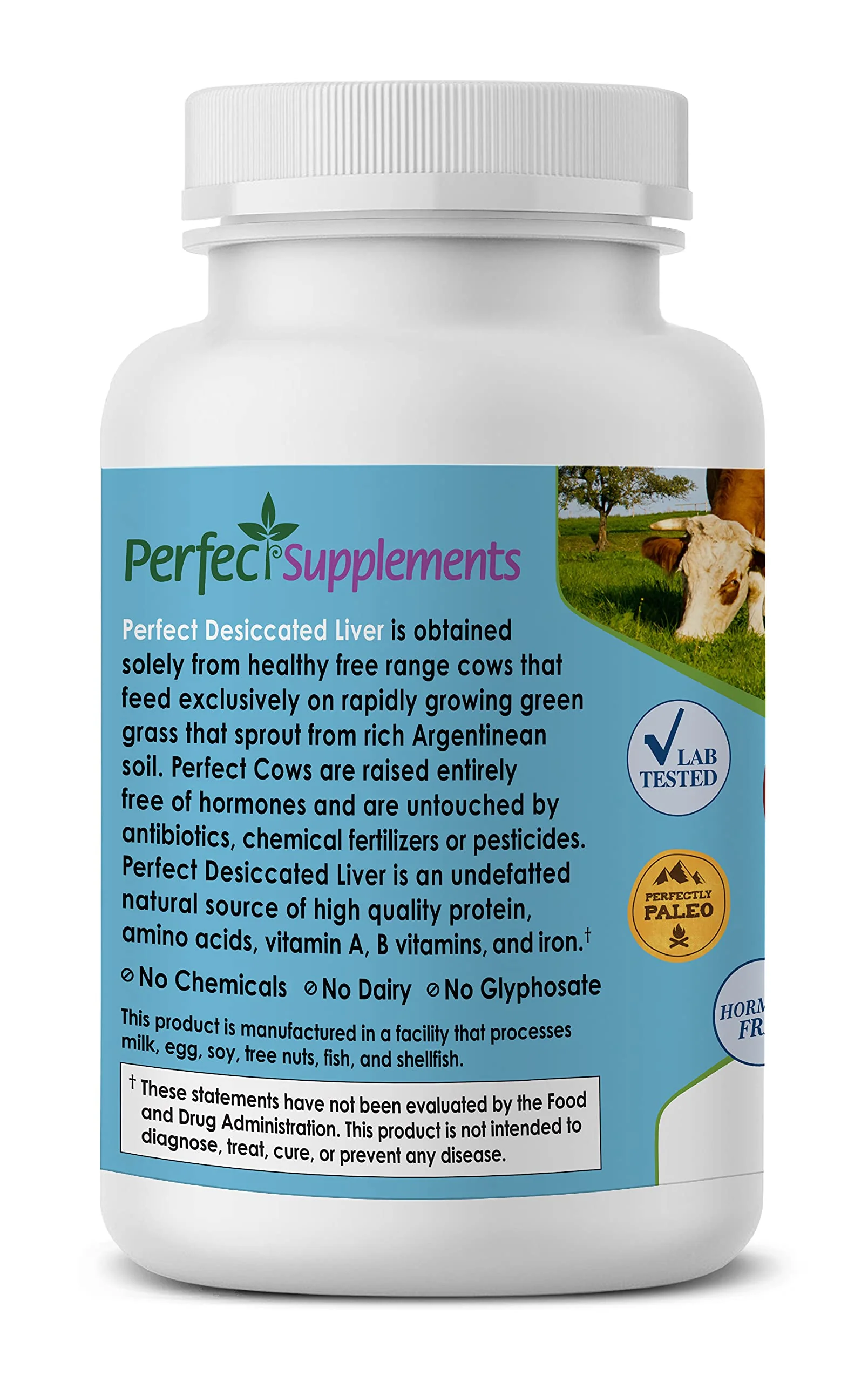 Perfect Supplements Desiccated Beef Liver Capsules – Grass-Fed, Hormone-Free | Natural Protein, Iron, Vitamins A and B - Image 3