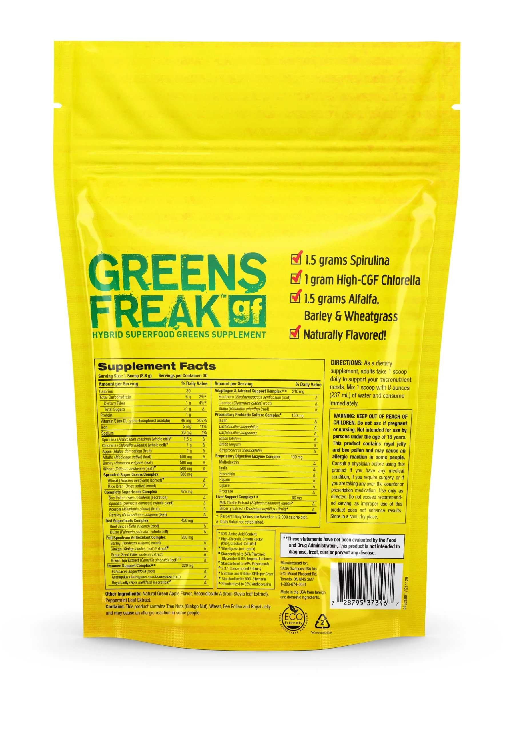 Pharmafreak Greens Freak – Sweet Apple Greens Powder with Spirulina & 30+ Ingredients - Image 2