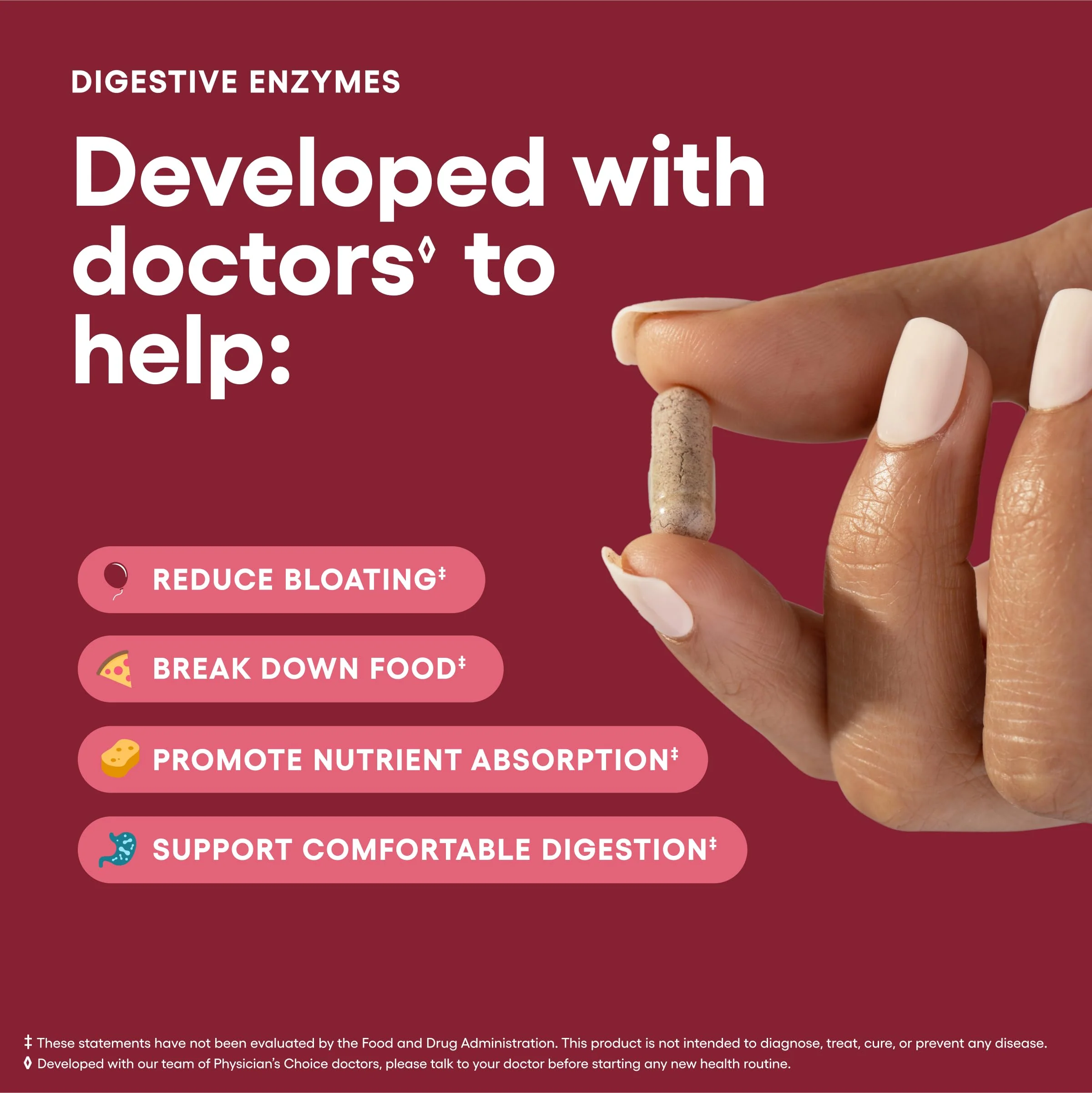 Physician's CHOICE Digestive Enzymes – 16 Enzymes with Organic Prebiotics & Probiotics (180 CT) - Image 3