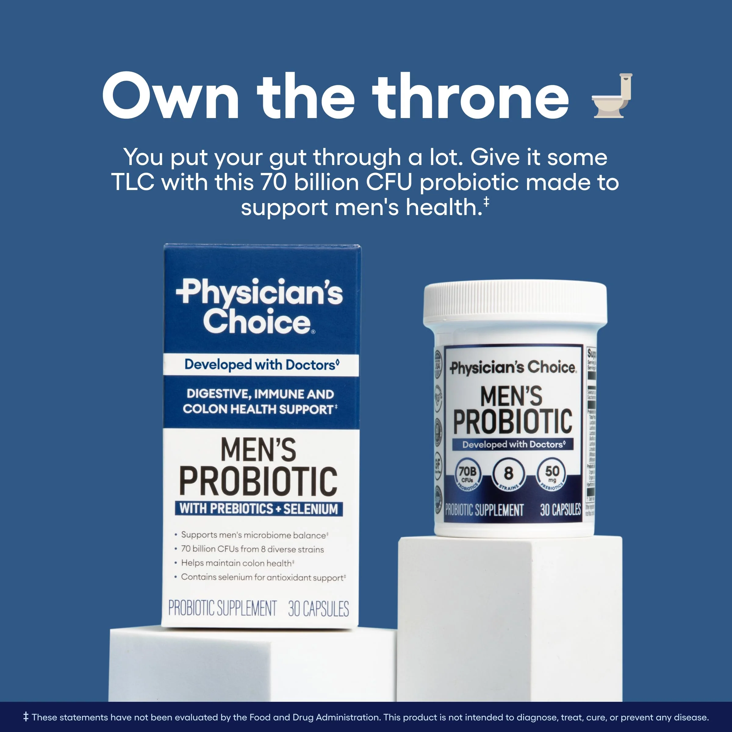 Physician's Choice Probiotics for Men - 70B CFU, 8 Strains, Selenium & Organic Prebiotics | Digestive & Immune Health - 30ct - Image 2