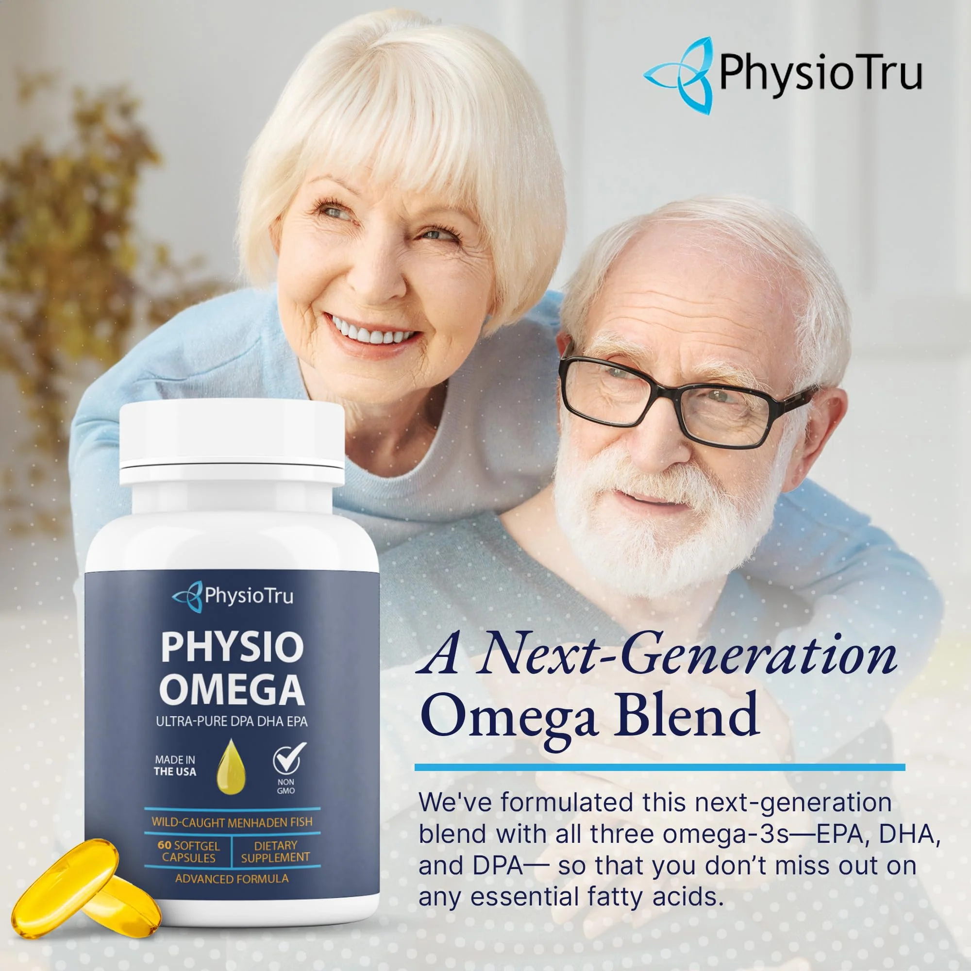 PhysioTru Omega 2400mg Fish Oil — EPA DHA DPA, Burpless, Light Citrus Flavor, Sustainably Sourced, 60 Softgels - Image 10