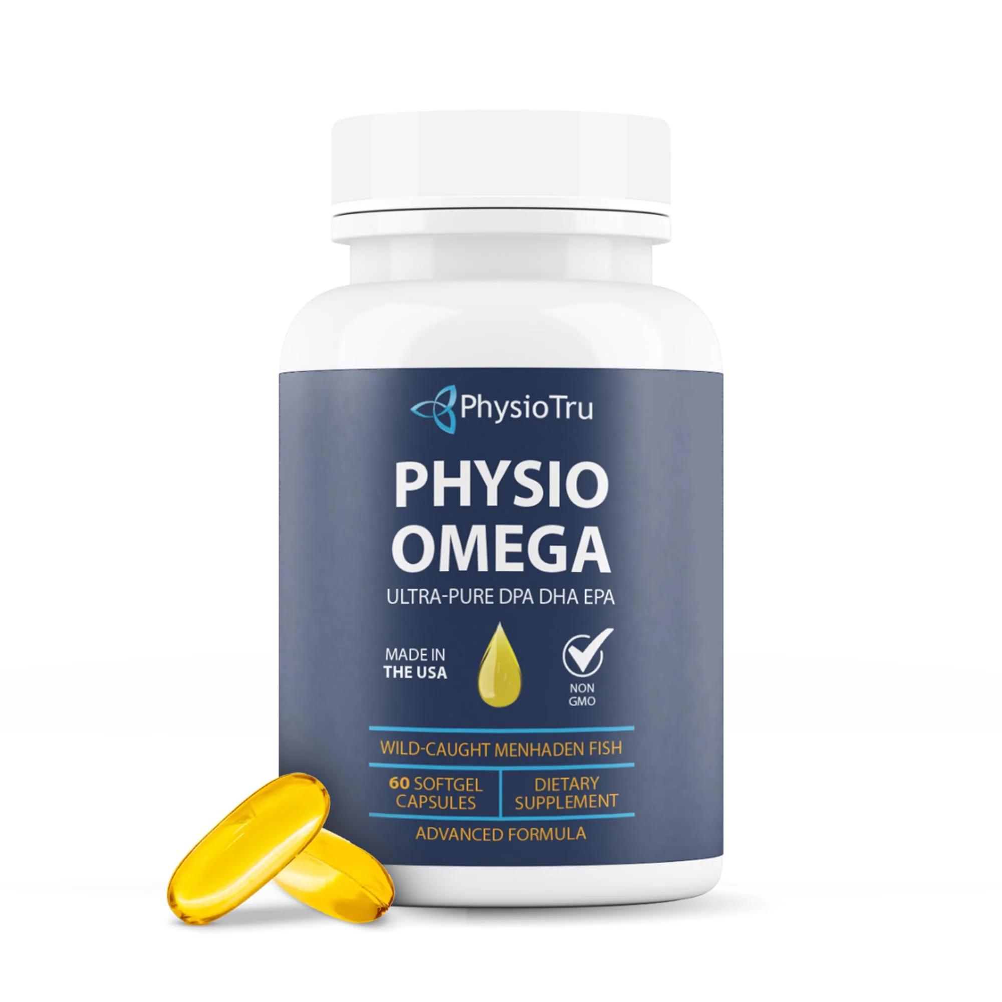PhysioTru Omega 2400mg Fish Oil — EPA DHA DPA, Burpless, Light Citrus Flavor, Sustainably Sourced, 60 Softgels - Image 8