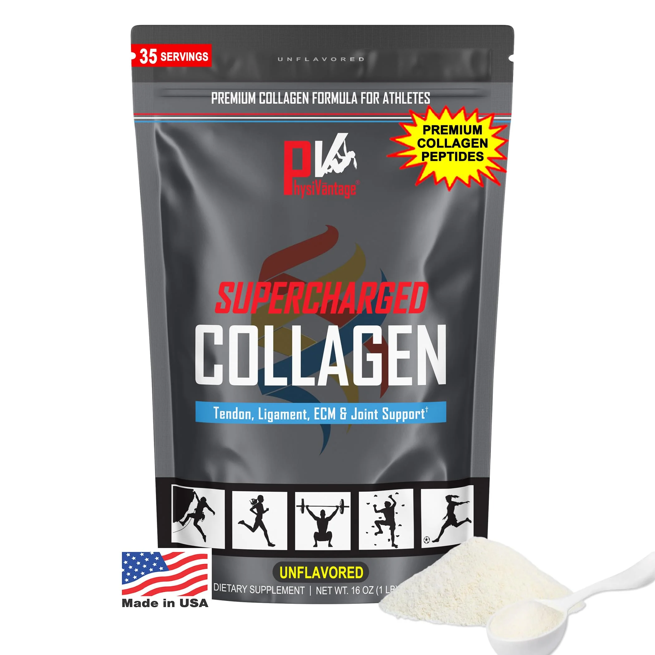 PhysiVantage Supercharged Collagen Peptides Powder – Grass-Fed, Unflavored, 16oz - Image 10