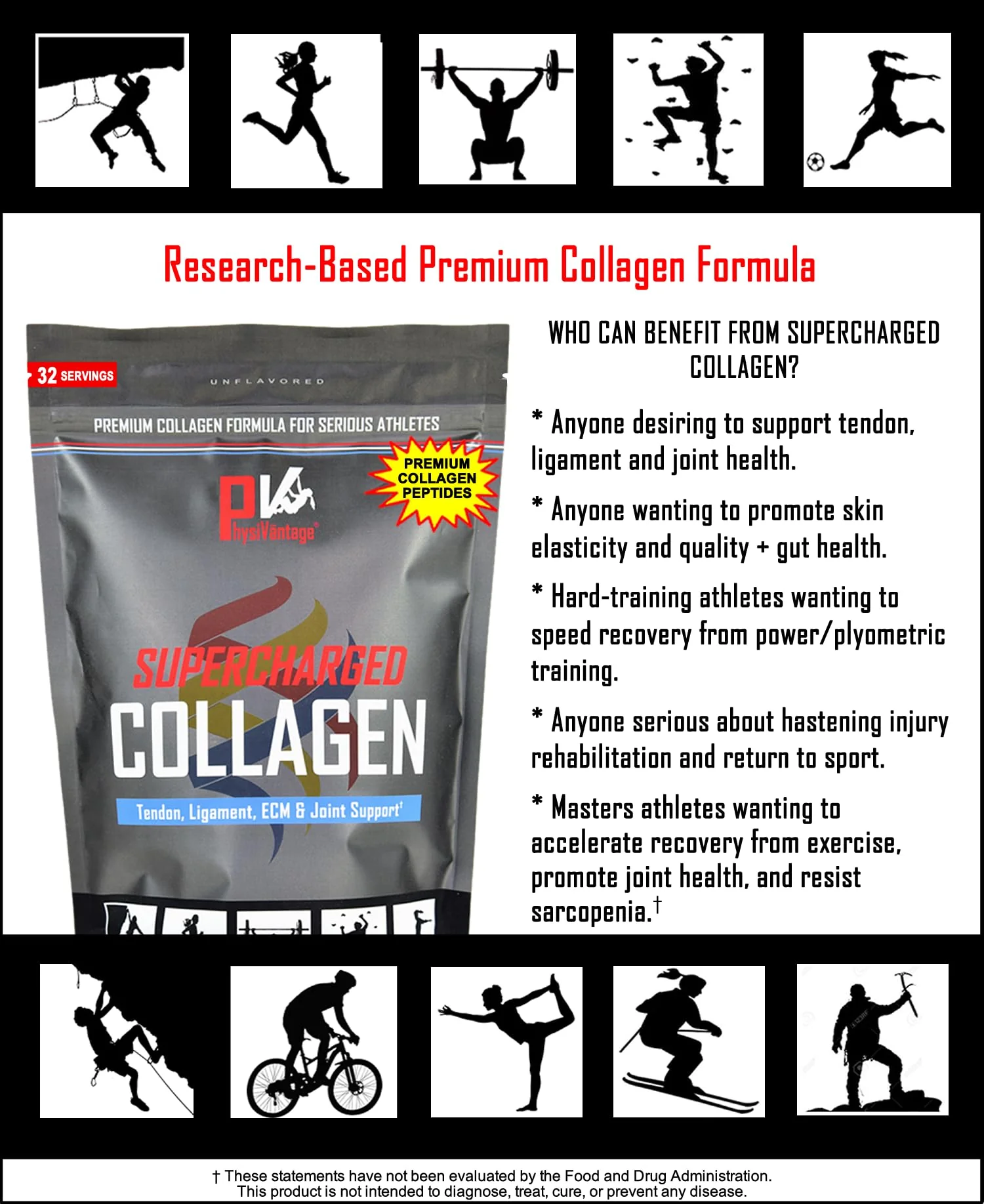 PhysiVantage Supercharged Collagen Peptides Powder – Grass-Fed, Unflavored, 16oz - Image 4