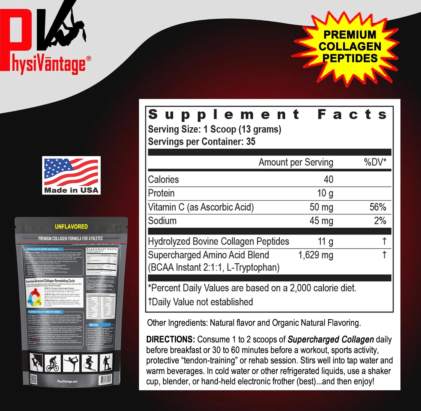 PhysiVantage Supercharged Collagen Peptides Powder – Grass-Fed, Unflavored, 16oz - Image 7
