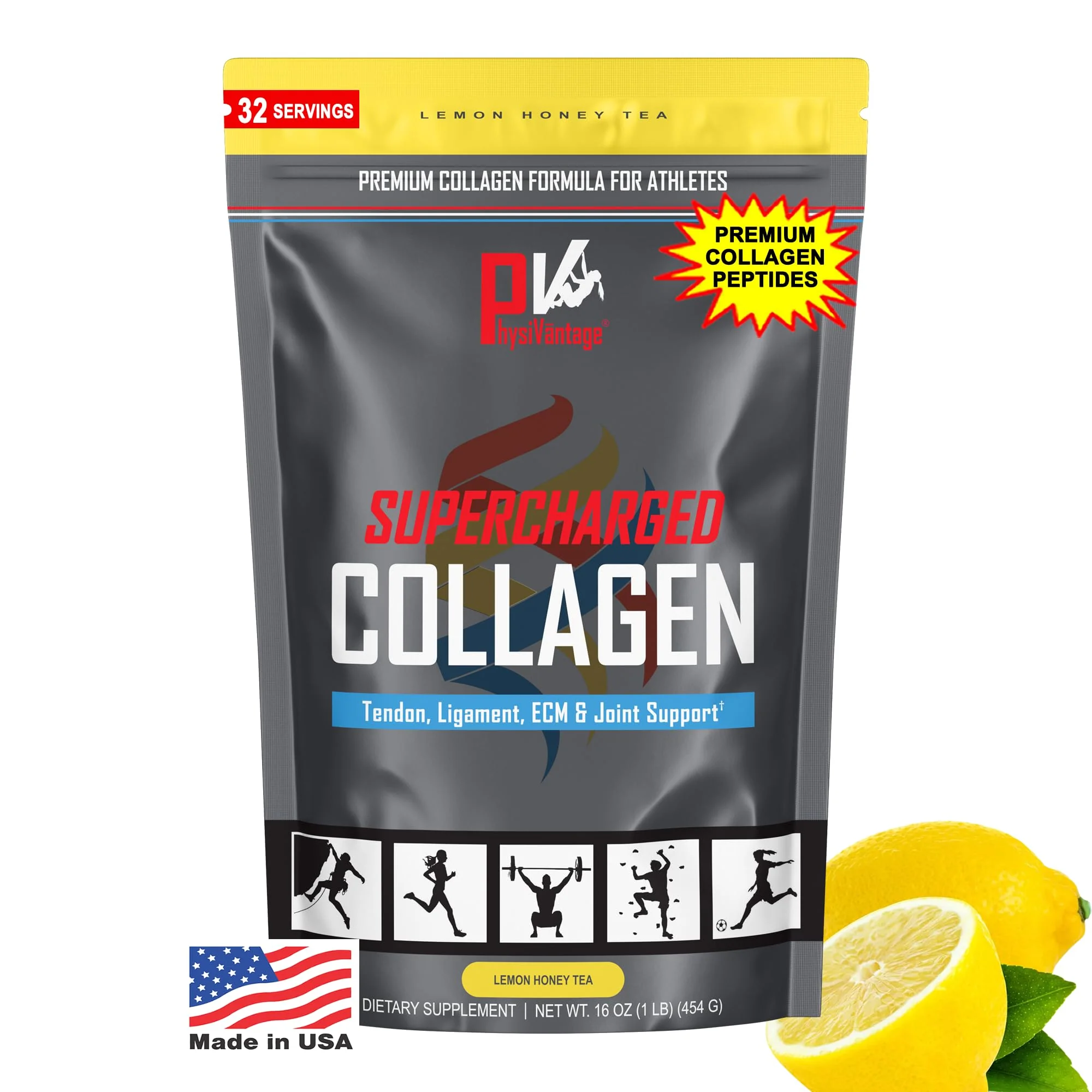 PhysiVantage Supercharged Collagen Peptides Powder – Hydrolyzed, Grass-Fed, Vitamin C & BCAAs (16 oz) - Image 10