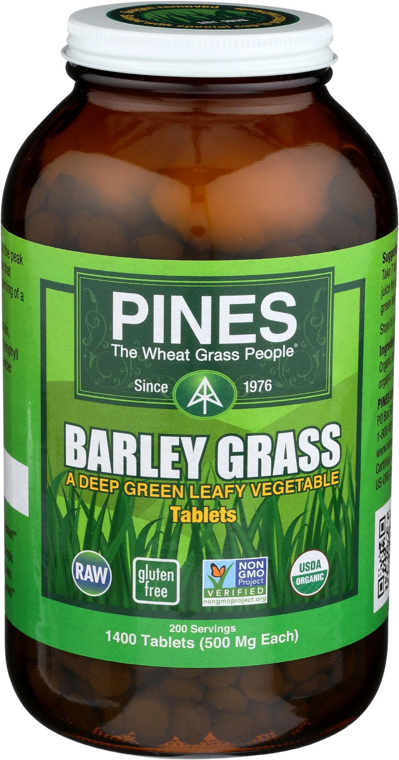 Pines International Barley Grass 1,400 Tablets – Organic, Gluten Free, Non-GMO, Vegan - Image 9