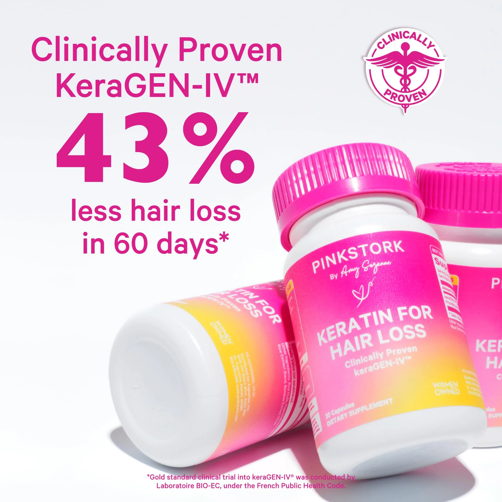 Pink Stork Keratin Hair Loss Supplement for Women | KeraGEN-IV Hair Growth & Postpartum Support - Image 4