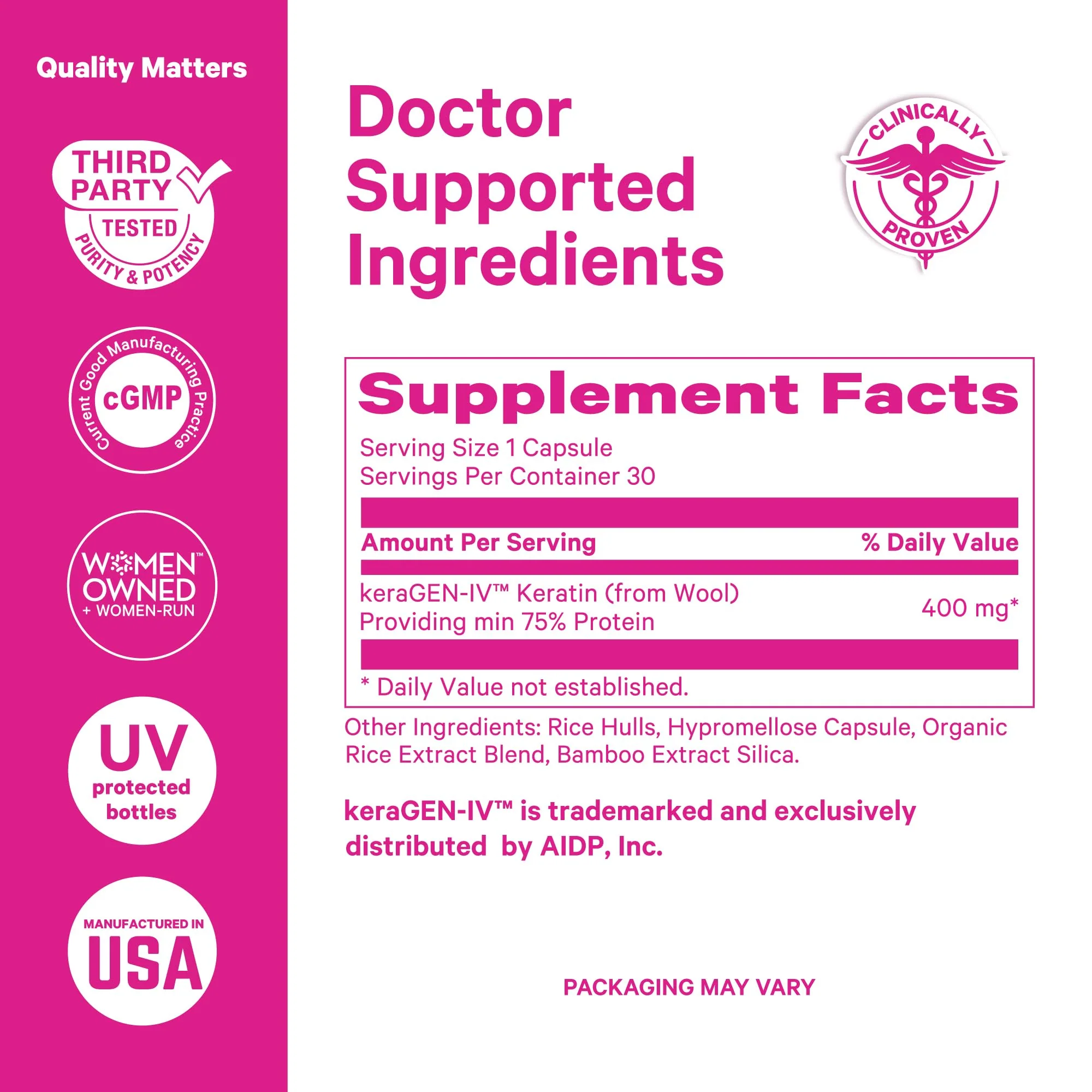 Pink Stork Keratin Hair Loss Supplement for Women | KeraGEN-IV Hair Growth & Postpartum Support - Image 5