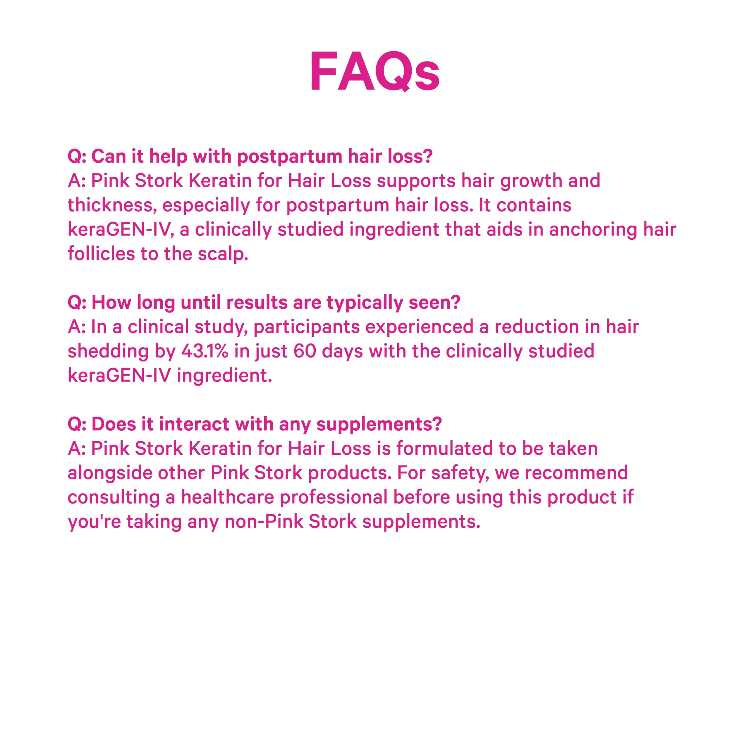 Pink Stork Keratin Hair Loss Supplement for Women | KeraGEN-IV Hair Growth & Postpartum Support - Image 9