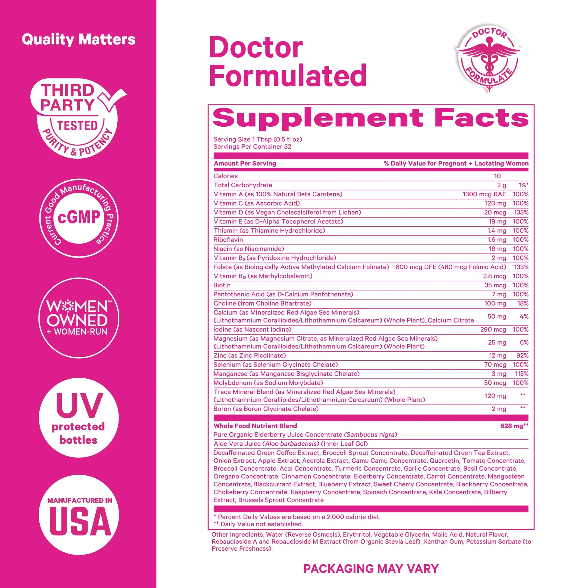 Pink Stork Liquid Prenatal Vitamins for Women – Berry Flavor, Organic Whole-Food Blend, 32 Servings - Image 5