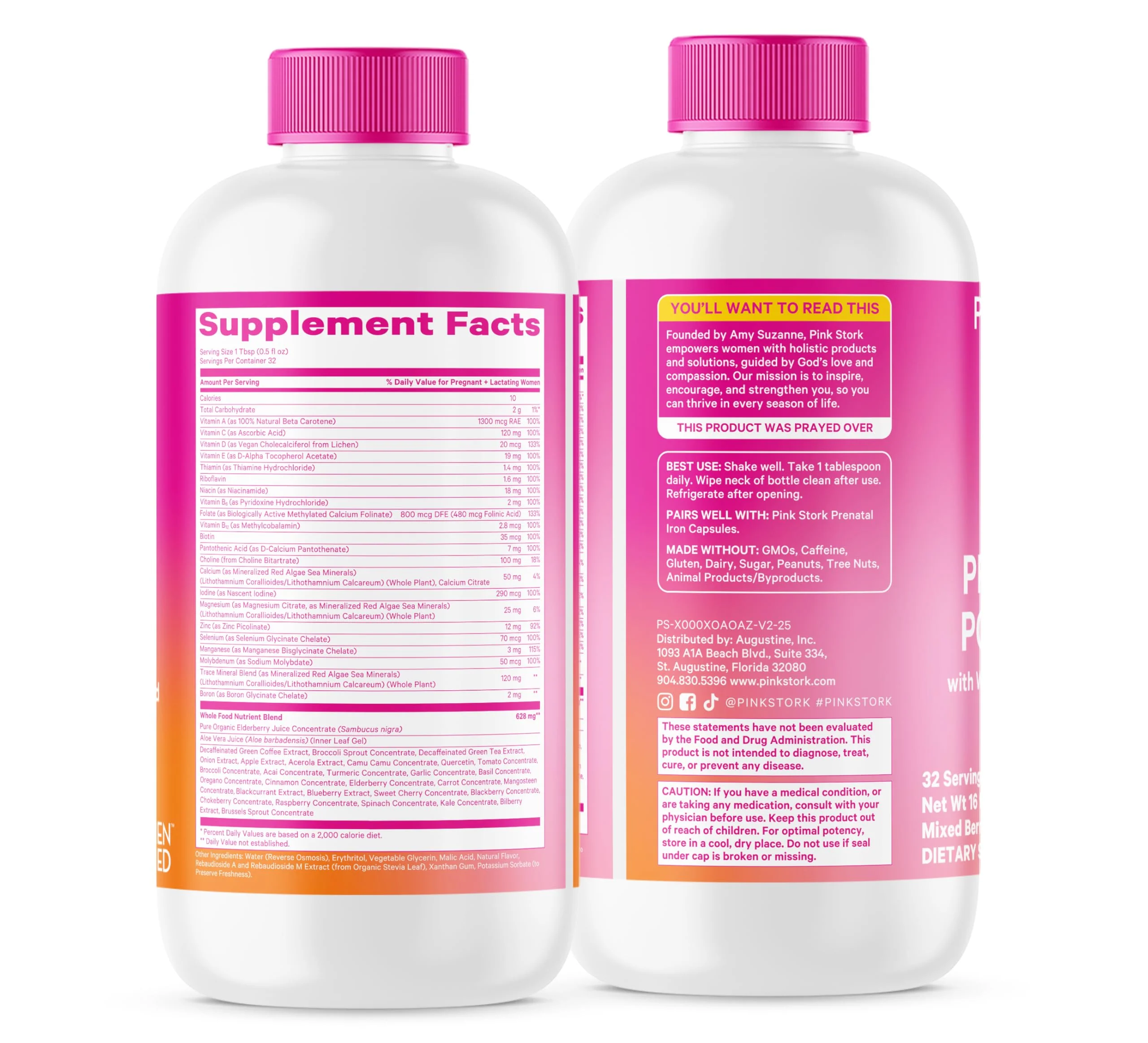 Pink Stork Liquid Prenatal Vitamins for Women – Berry Flavor, Organic Whole-Food Blend, 32 Servings - Image 9