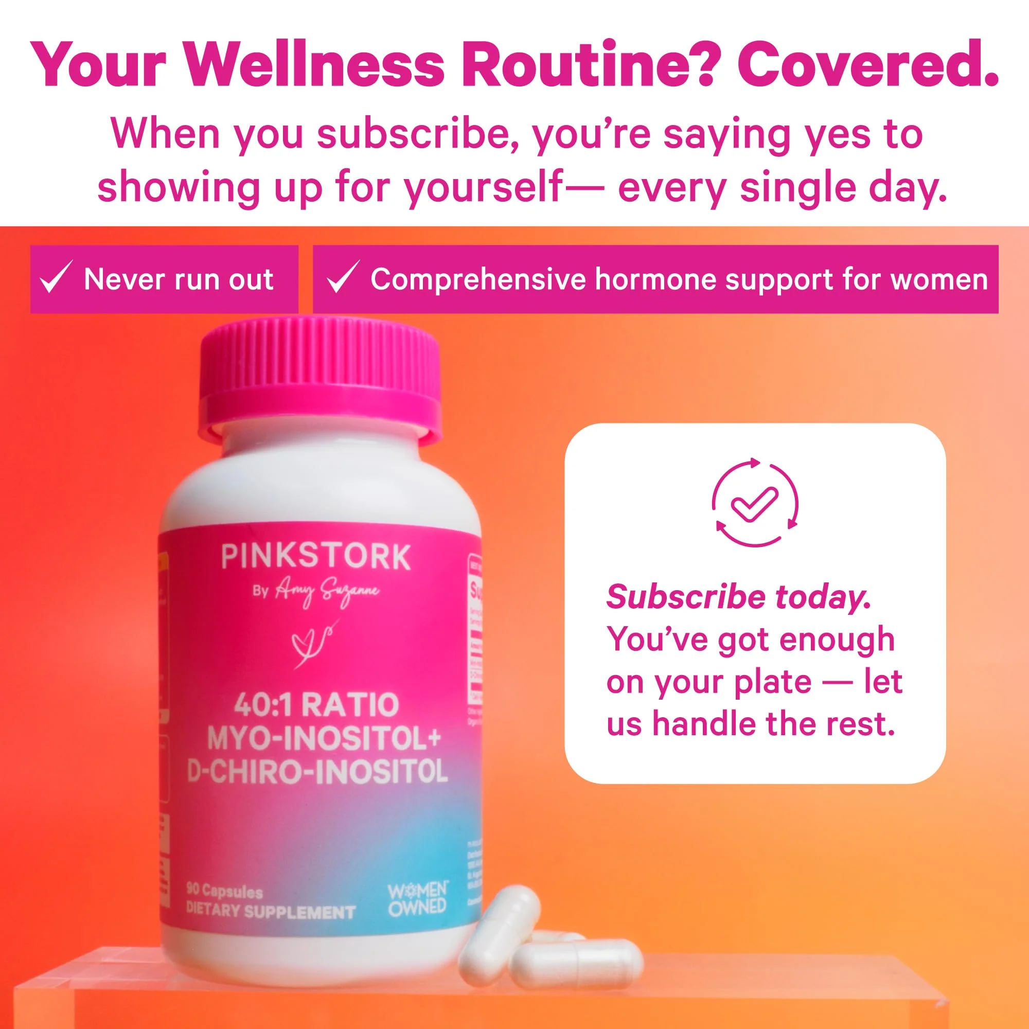 Pink Stork Myo-Inositol & D-Chiro Inositol Supplement – Hormonal Balance for Women, 40:1 Ratio, 180 Capsules - Image 7