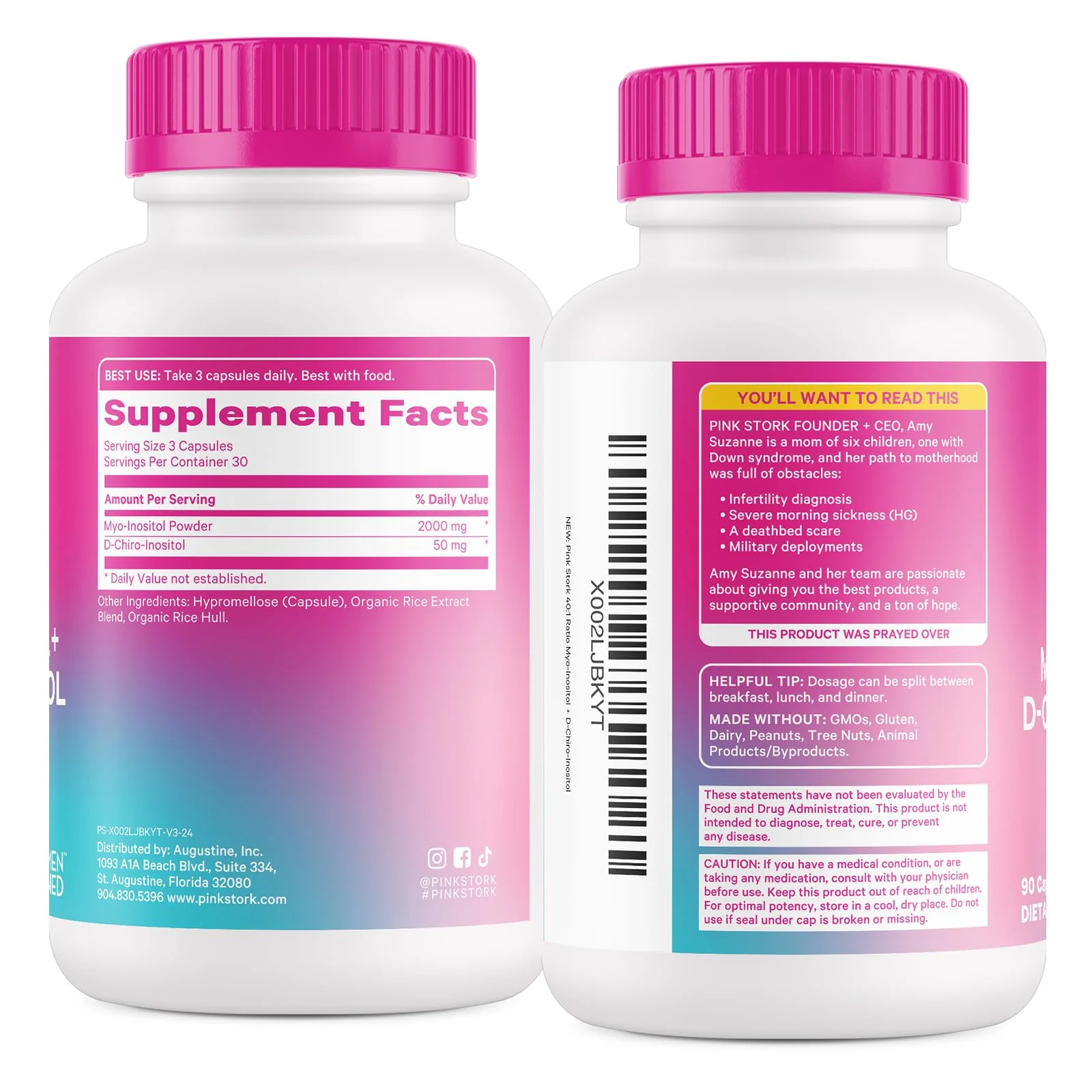 Pink Stork Myo-Inositol & D-Chiro Inositol Supplement – Hormonal Balance for Women, 40:1 Ratio, 180 Capsules - Image 9