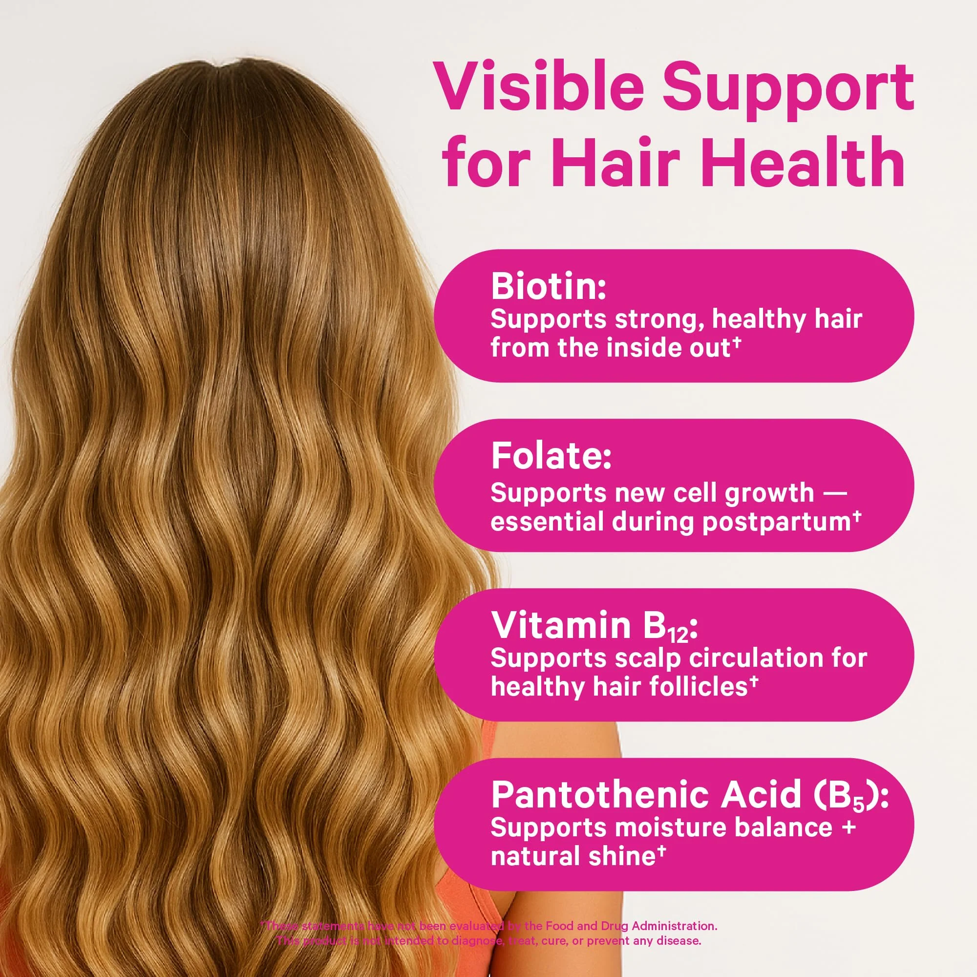 Pink Stork Postpartum Hair Loss Gummies – Biotin, Pantothenic Acid, Vitamin E - Image 3