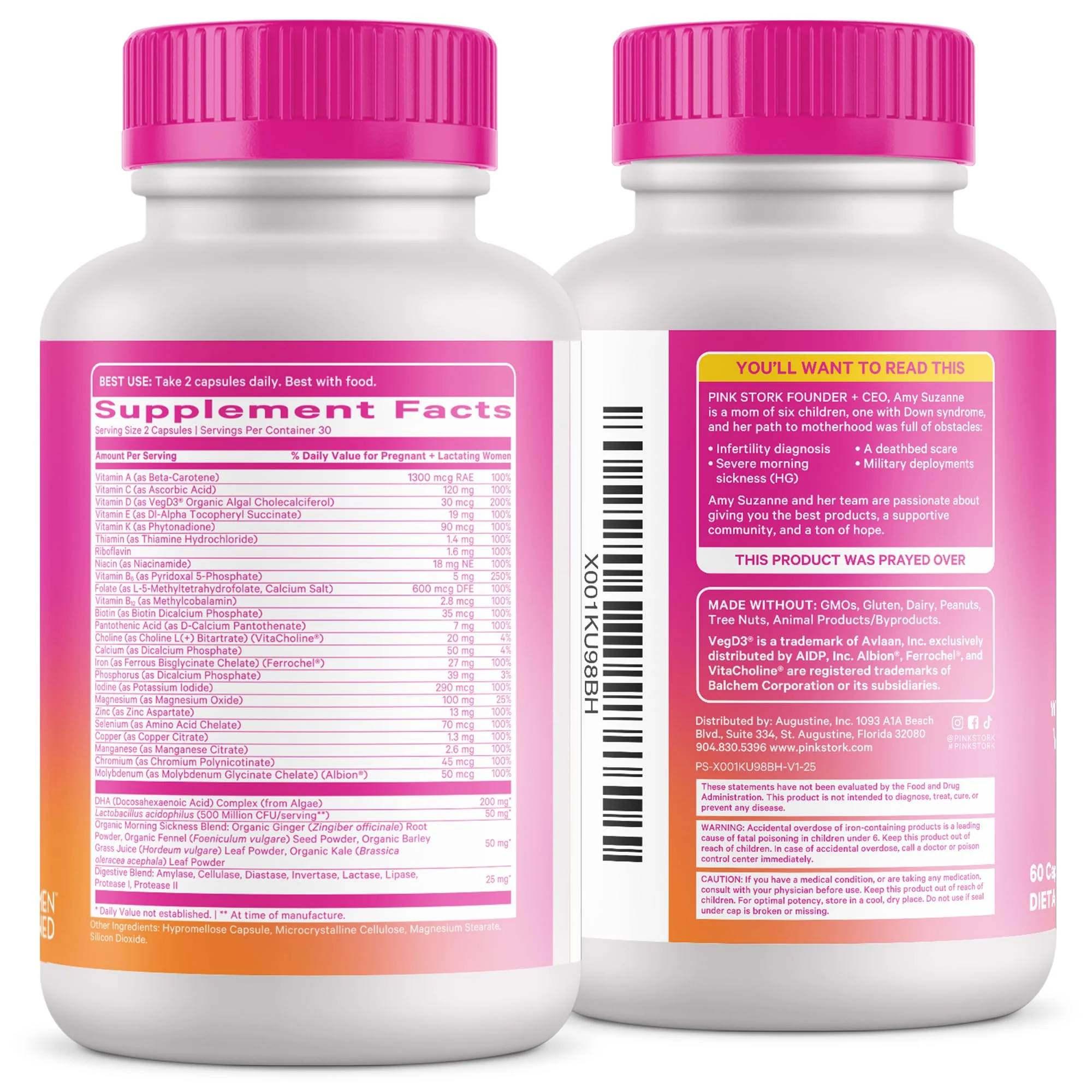 Pink Stork Premium Prenatal Vitamins – Organic Whole-Food Blend with Methylated Folate, Choline & Vegan DHA - Image 17