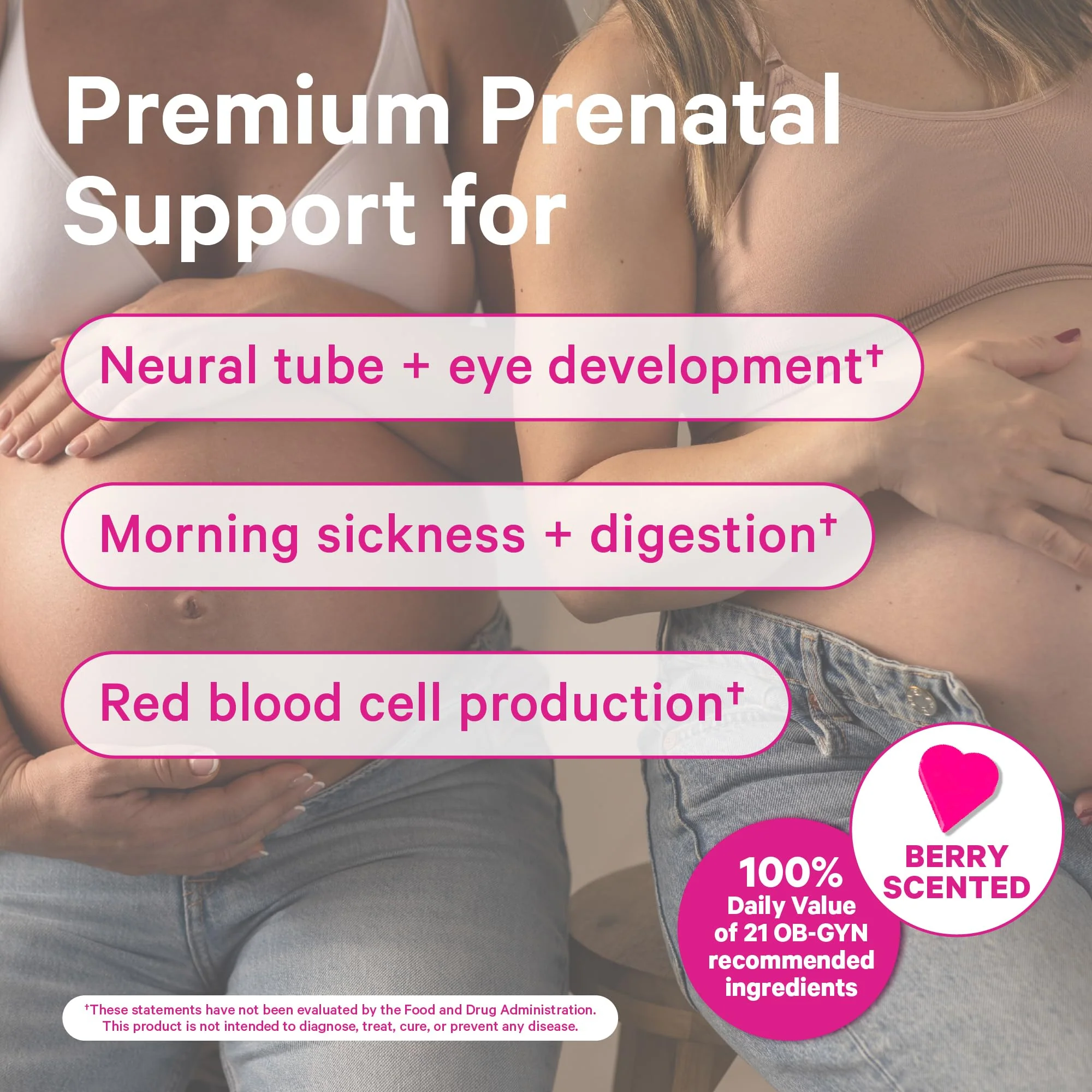 Pink Stork Premium Prenatal Vitamins – Organic Whole-Food Blend with Methylated Folate, Choline & Vegan DHA - Image 3