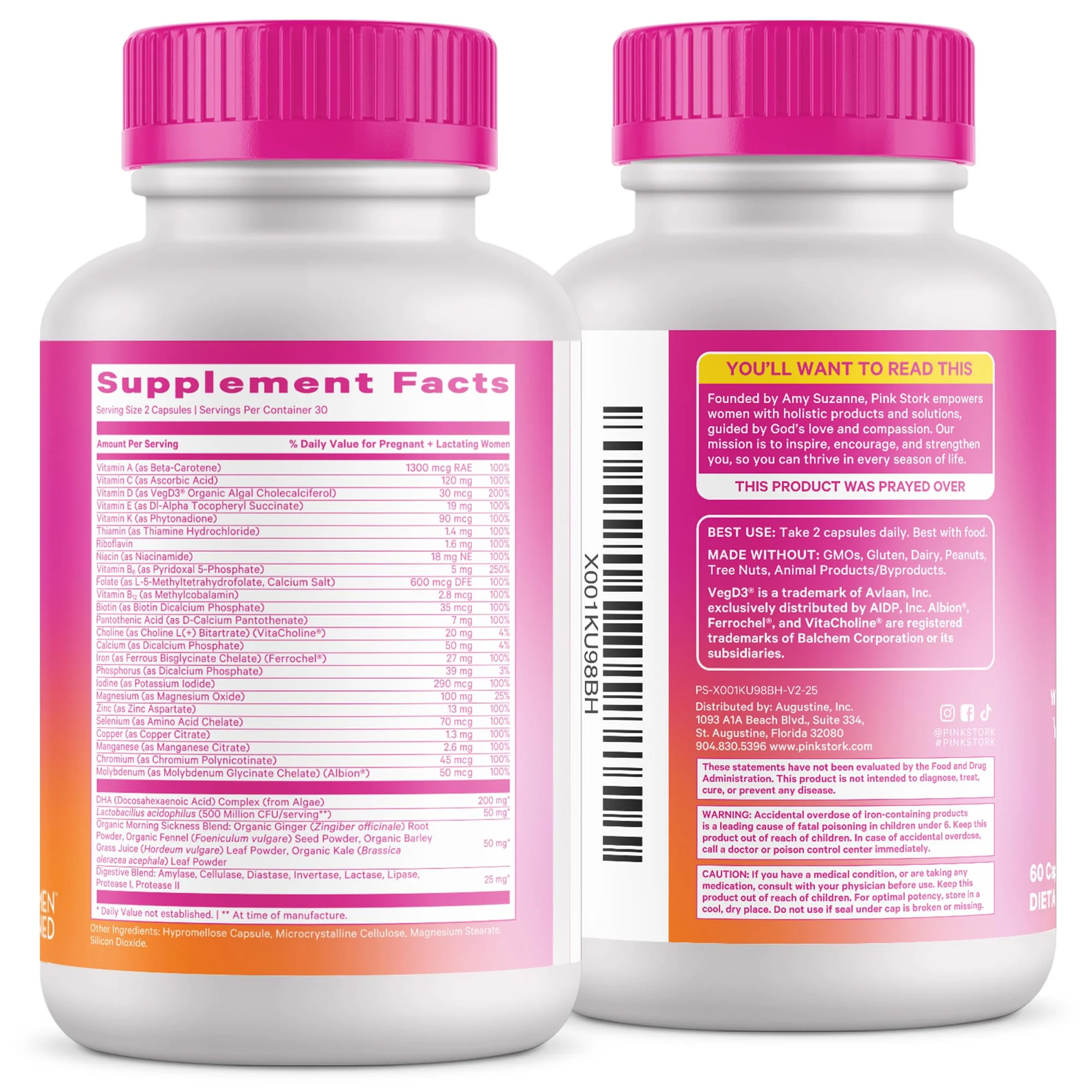 Pink Stork Premium Prenatal Vitamins – Organic Whole-Food Blend with Methylated Folate, Choline & Vegan DHA - Image 7