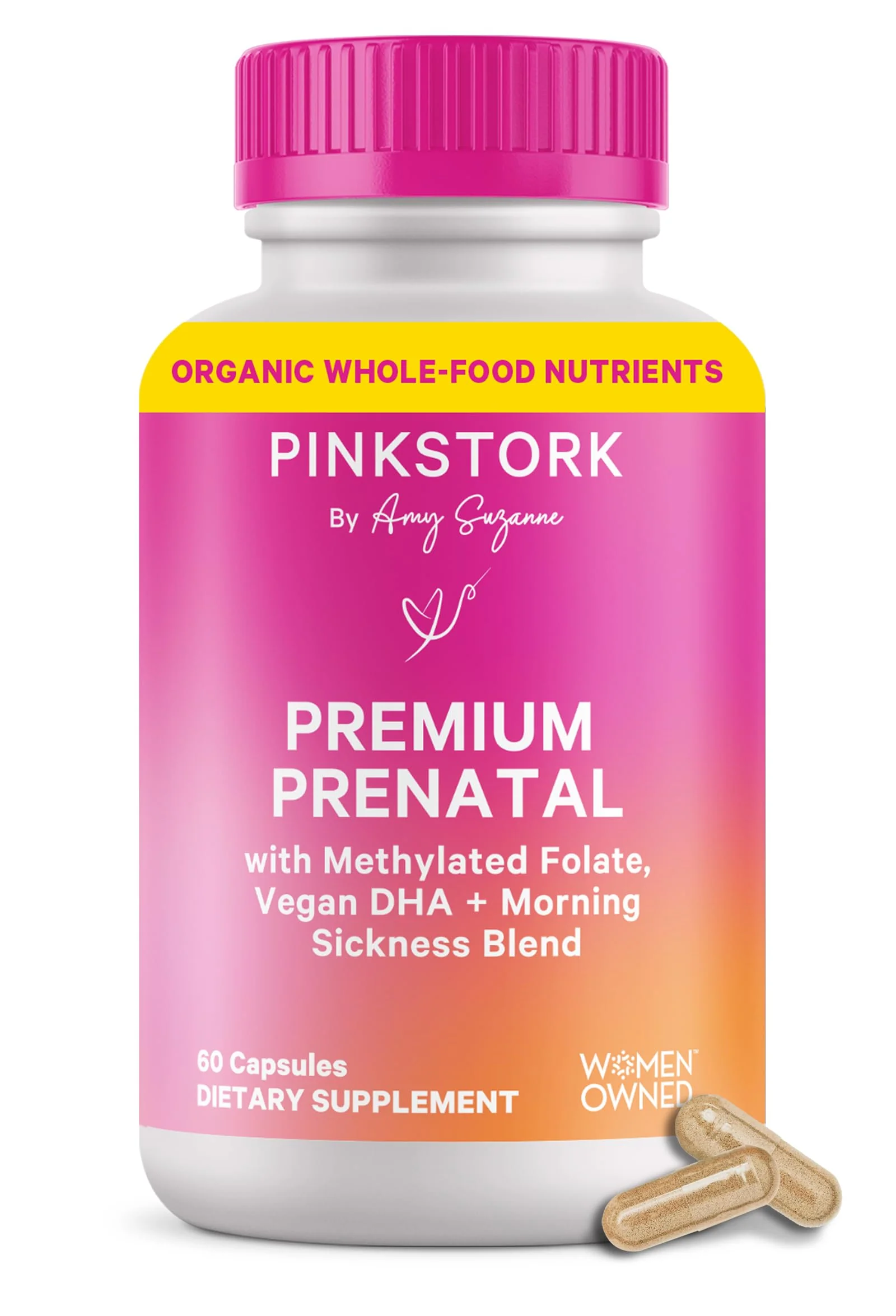 Pink Stork Premium Prenatal Vitamins – Organic Whole-Food Blend with Methylated Folate, Choline & Vegan DHA - Image 9