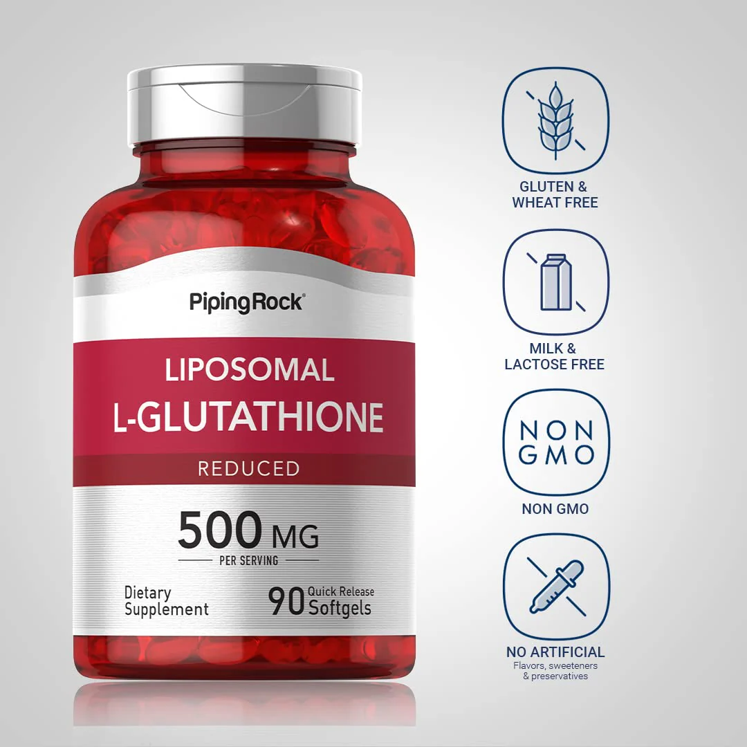 Piping Rock Liposomal Glutathione 500mg | 90 Softgels | Pack of 2 | Non-GMO & Gluten Free - Image 3