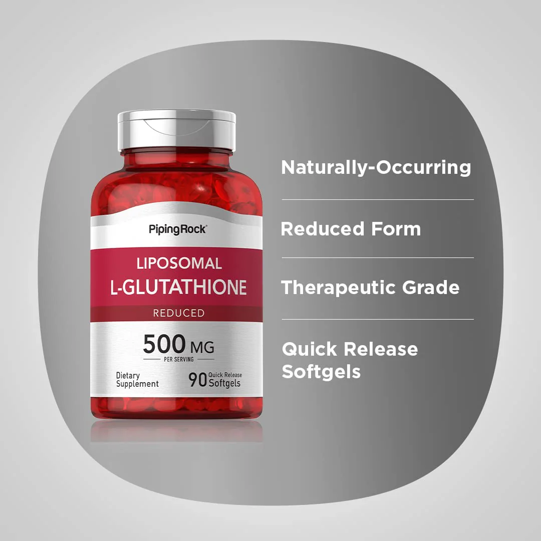 Piping Rock Liposomal Glutathione 500mg | 90 Softgels | Pack of 2 | Non-GMO & Gluten Free - Image 4