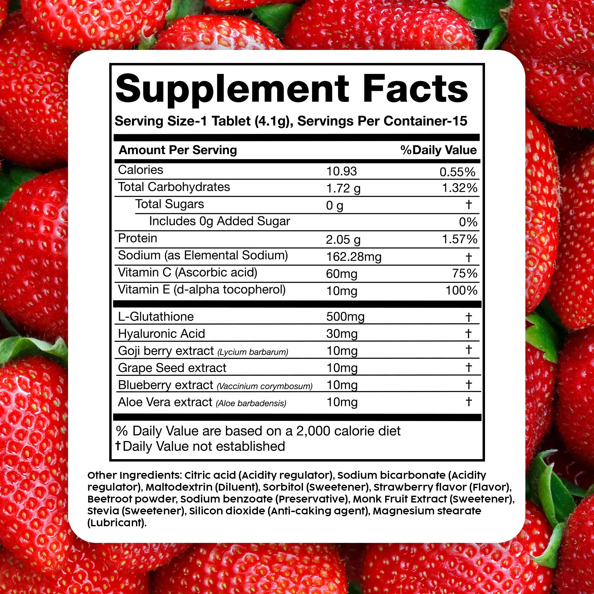 PLIX Glowy Skin 500mg Glutathione Supplement with Hyaluronic Acid, Vitamin C, E & Berries | 90 Effervescent Tablets, Strawberry Flavor - Image 14