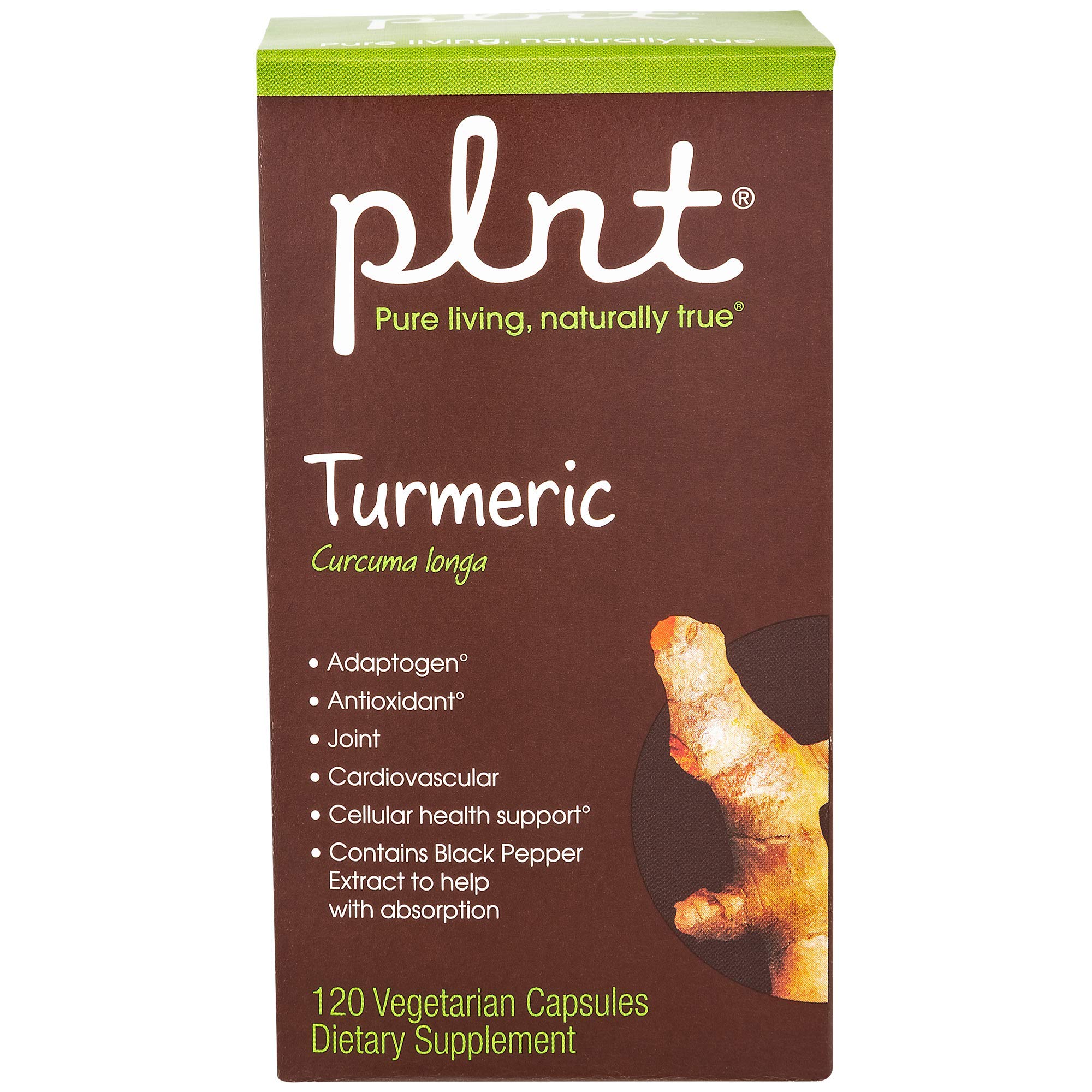 plnt Turmeric - Natural Non-GMO Turmeric Root for Joint Mobility & Antioxidant Support (120 Veg Capsules) - Image 3