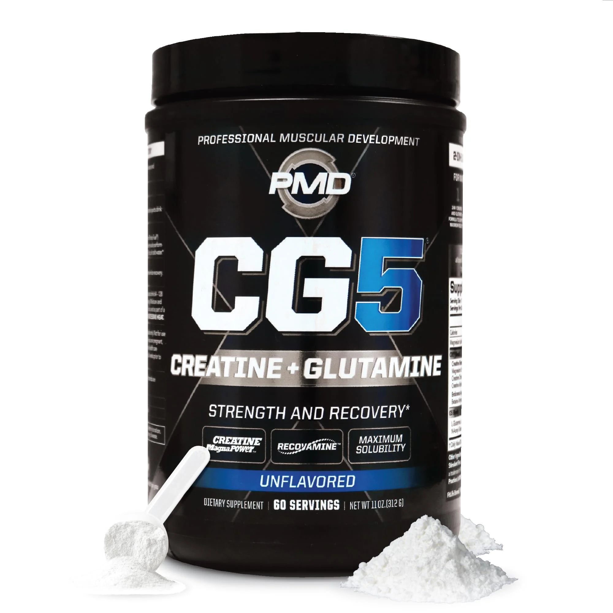 PMD CG5 Premium Creatine & L-Glutamine Powder – Pre & Post Workout Support, Unflavored, 60 Servings - Image 9