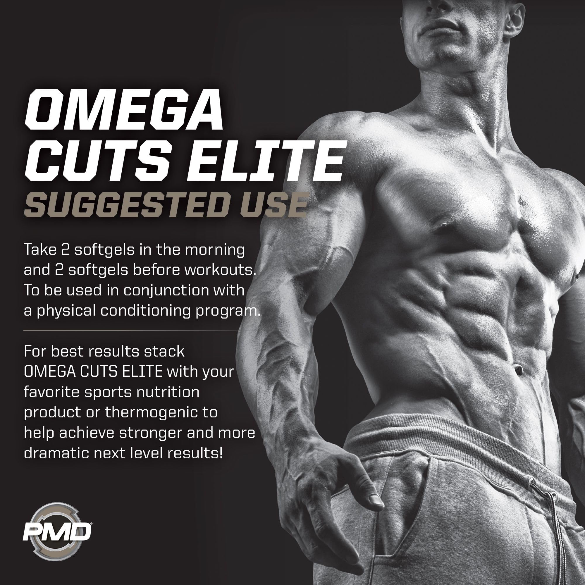 PMD Omega Cuts Elite – Fat Loss & Muscle Definition Formula (180 Softgels) – Stimulant Free - Image 9