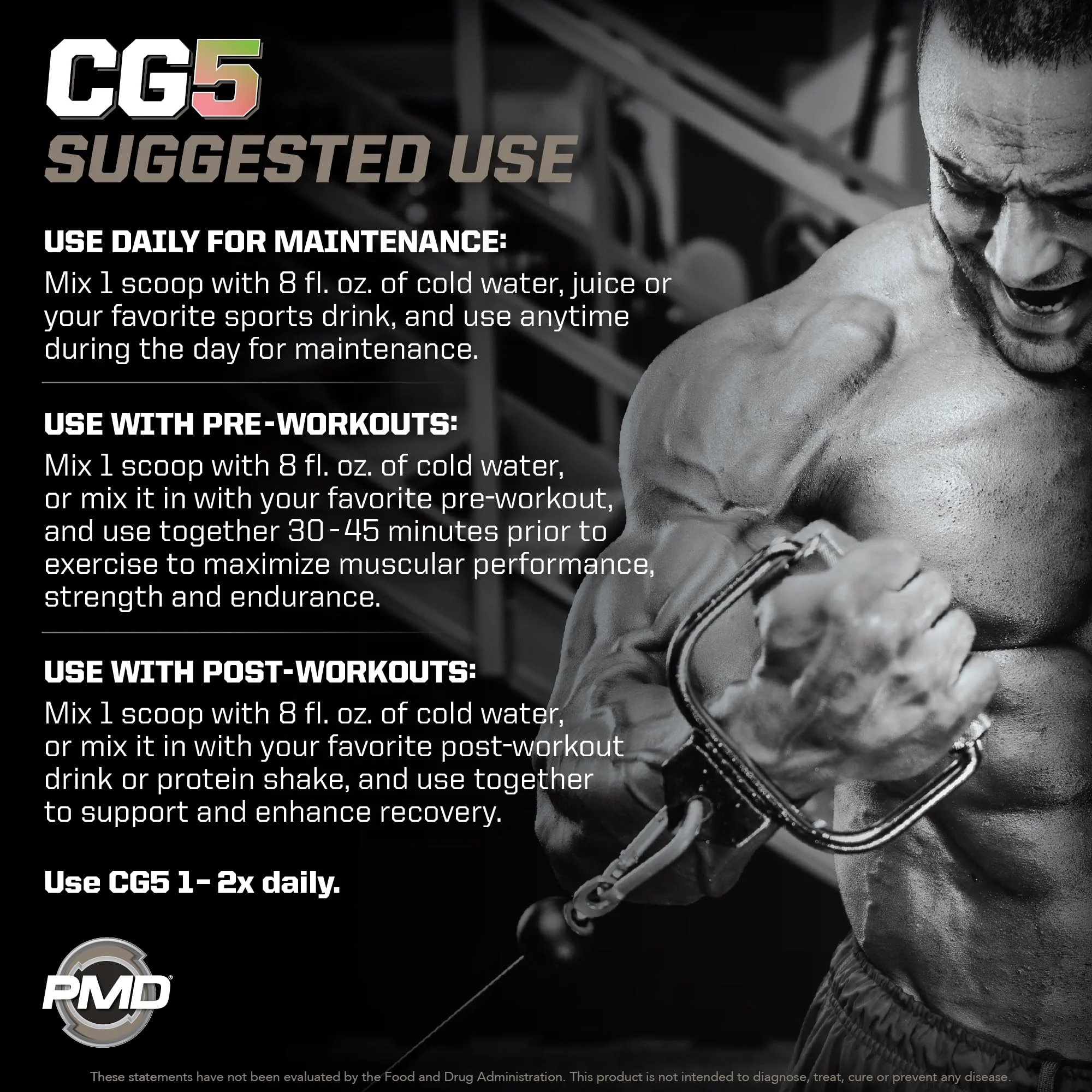PMD Sports CG5 Premium Creatine & L-Glutamine Powder – Power, Recovery, Lean Muscle (Strawberry Watermelon, 30 Servings) - Image 3