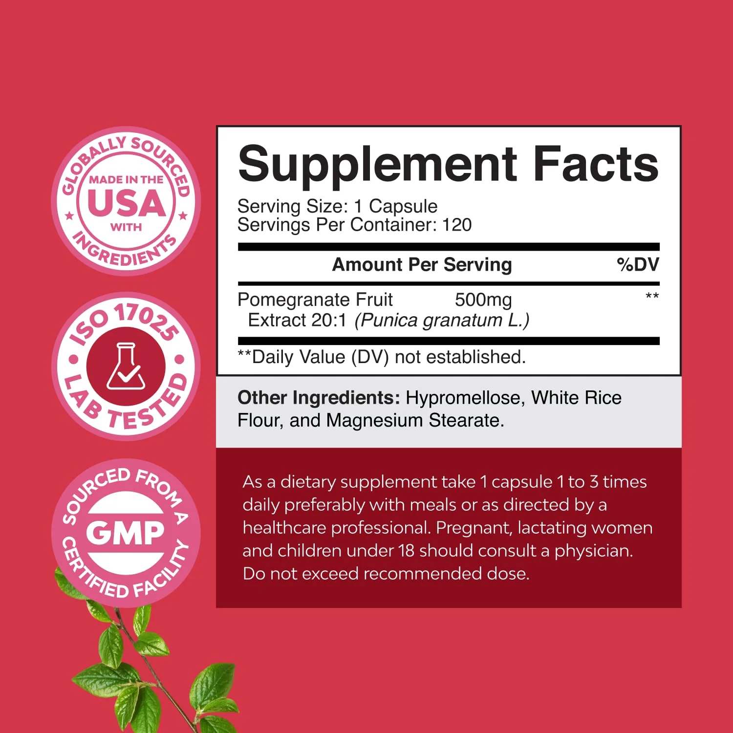 Pomegranate Antioxidant Supplement by Reds – Heart Health & Joint Support (120ct) - Image 2