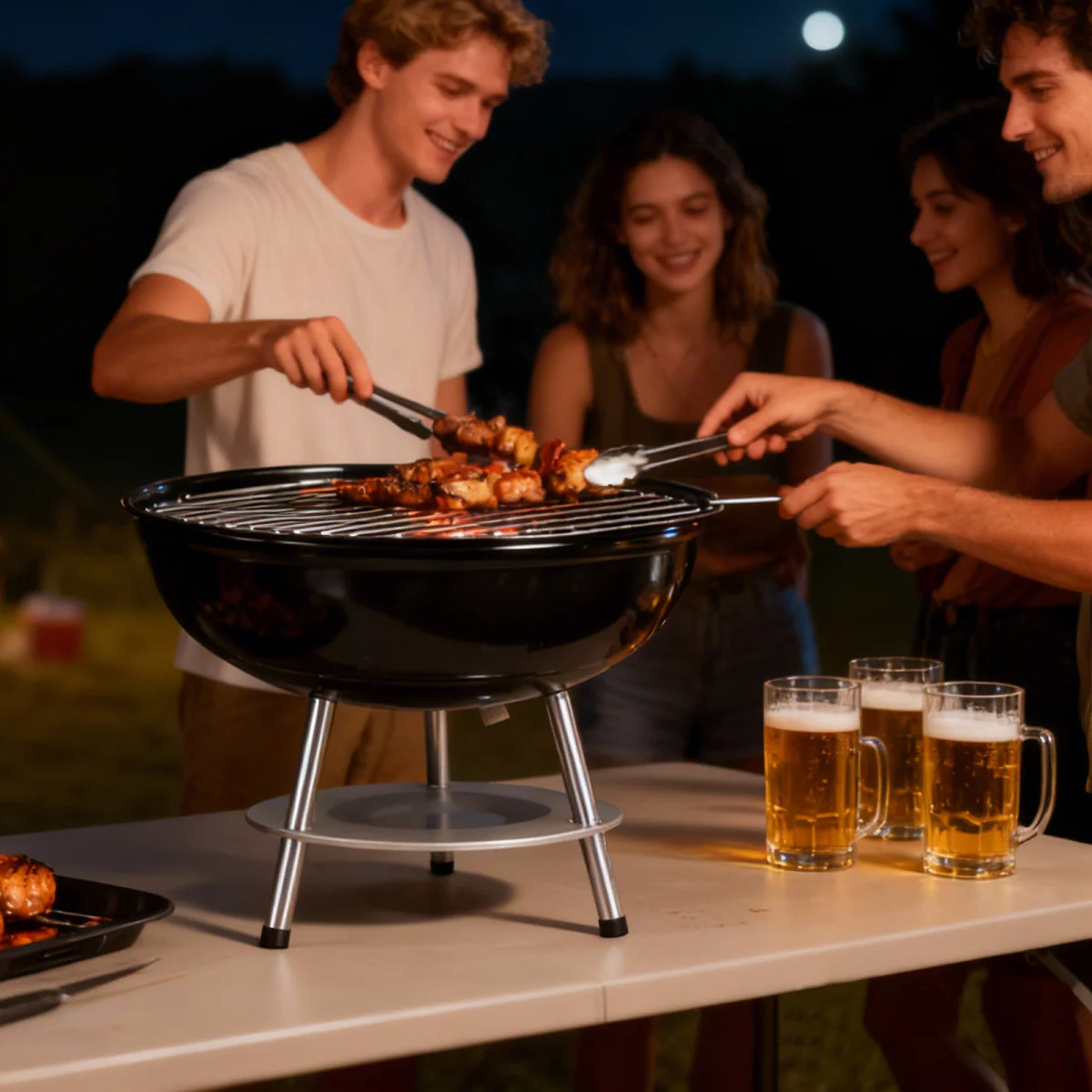 Portable Charcoal Grill, Compact Folding BBQ Grill with 14 Inch Cooking Grid for Outdoor Camping, Backyard, Beach, Picnic - Image 5