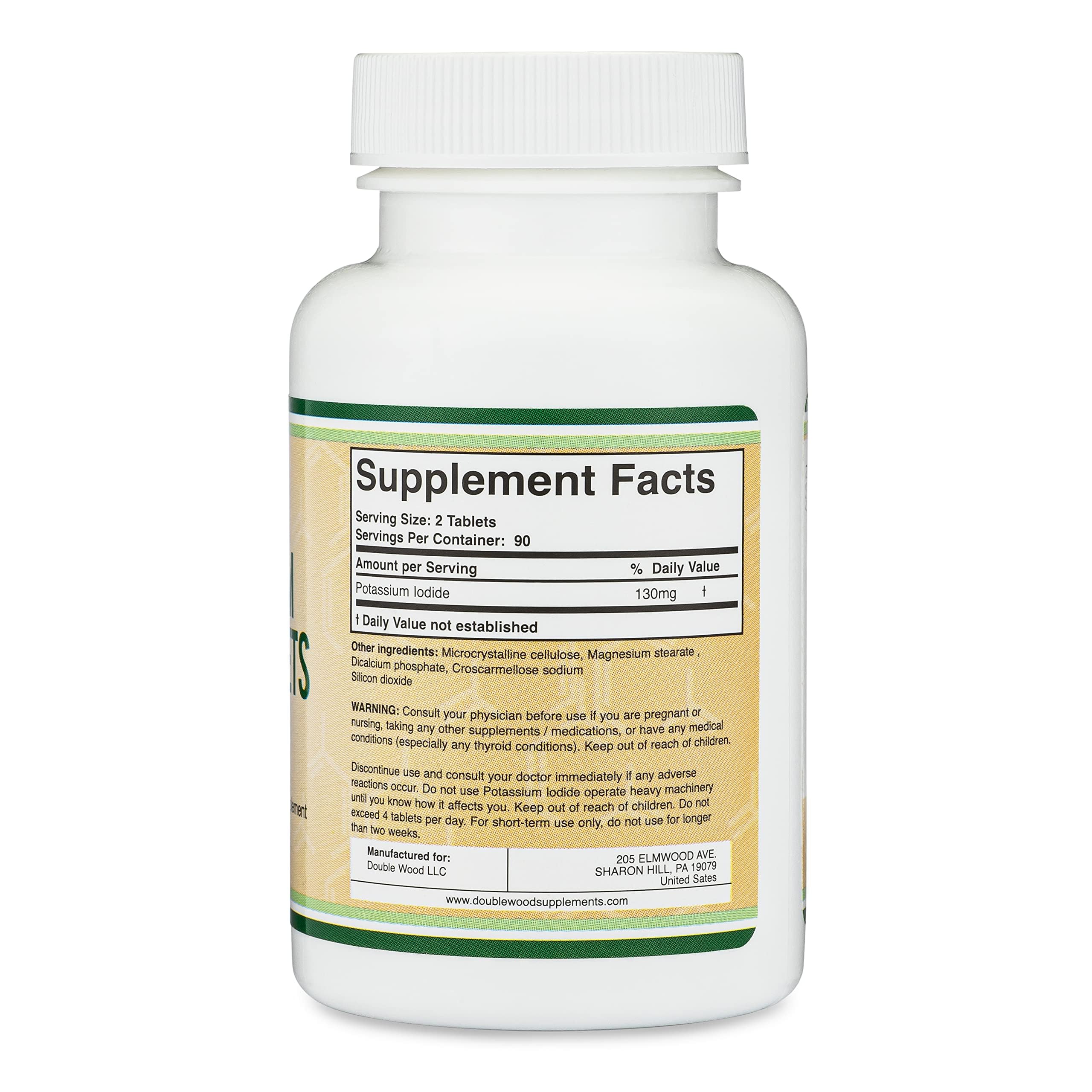 Potassium Iodide 130mg Tablets | 180 Count, 3-Month Emergency Supply | Double Wood (Pack of 2) - Image 3