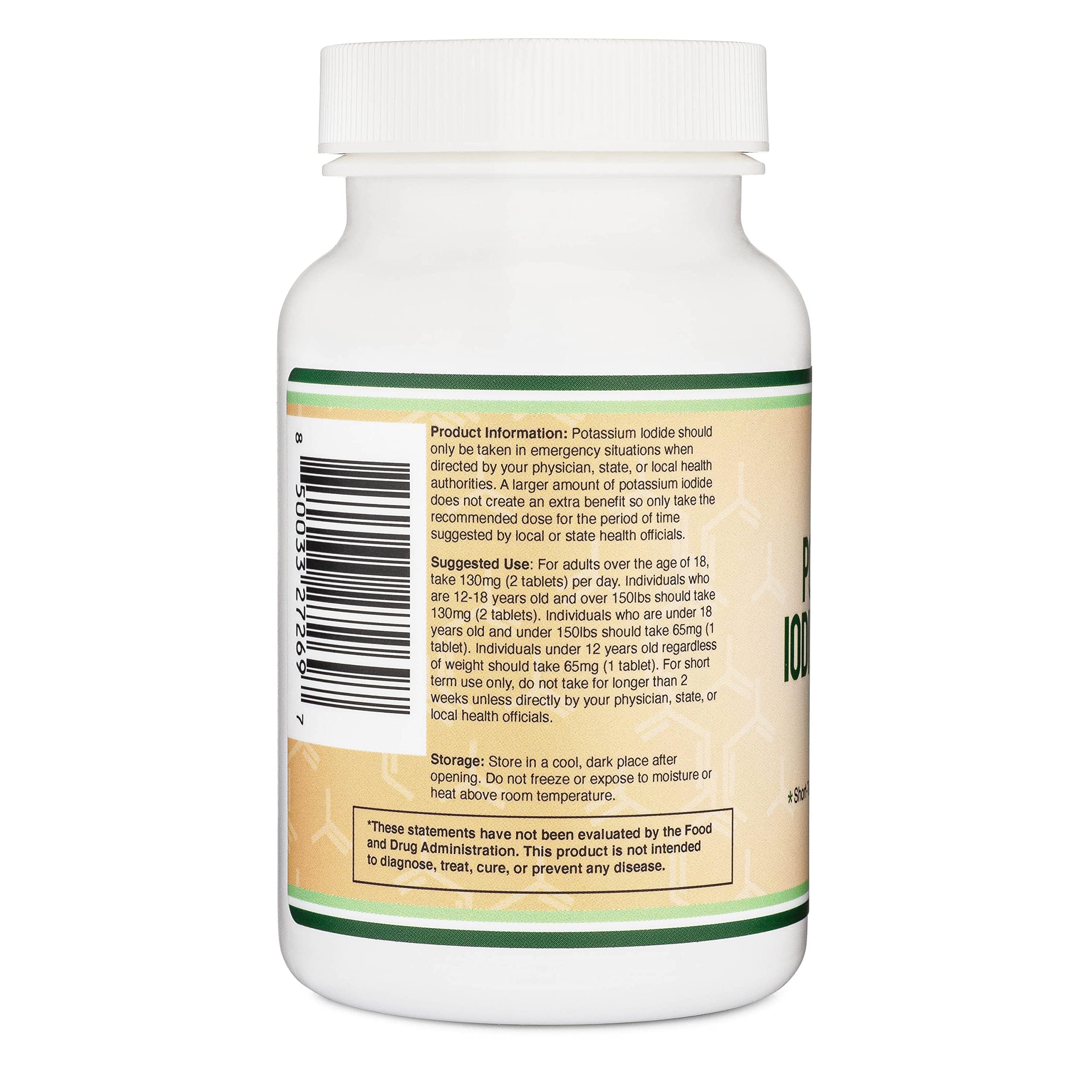 Potassium Iodide 130mg Tablets | 180 Count, 3-Month Emergency Supply | Double Wood (Pack of 2) - Image 4