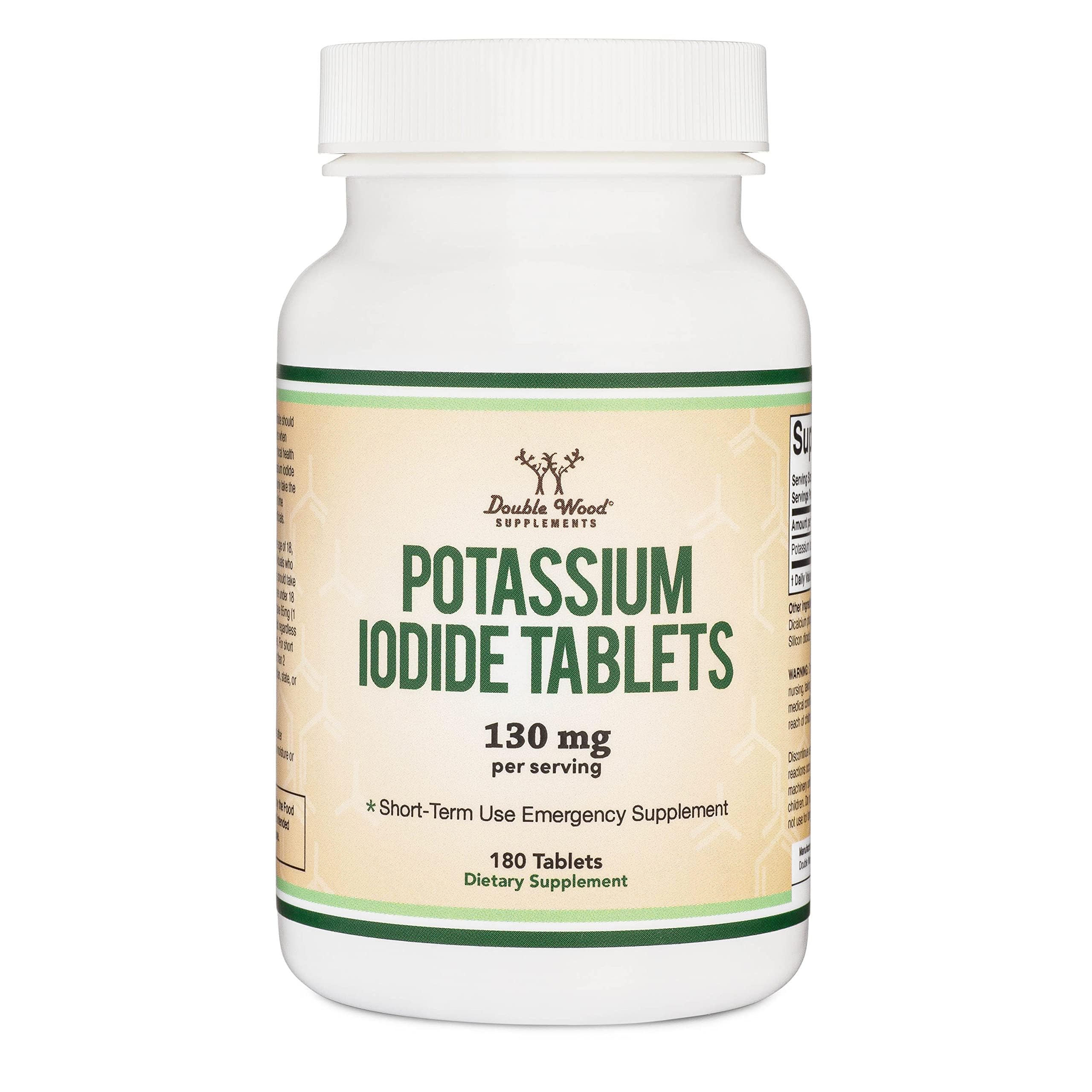 Potassium Iodide 130mg Tablets | 180 Count, 3-Month Emergency Supply | Double Wood (Pack of 2) - Image 5