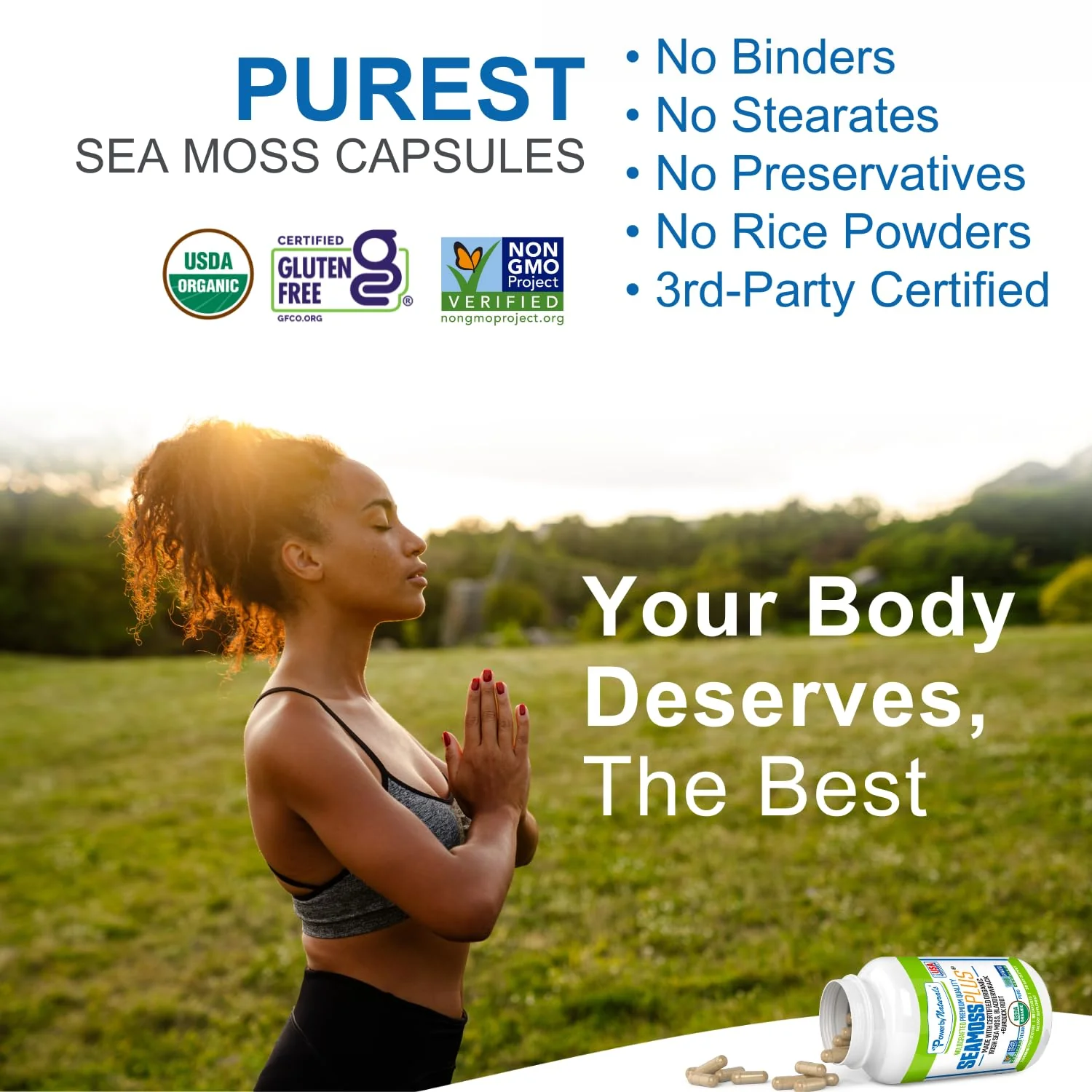Power By Naturals Sea Moss Plus – Organic Irish Sea Moss with Bladderwrack & Burdock Root, 60 Capsules, 2 Pack - Image 6
