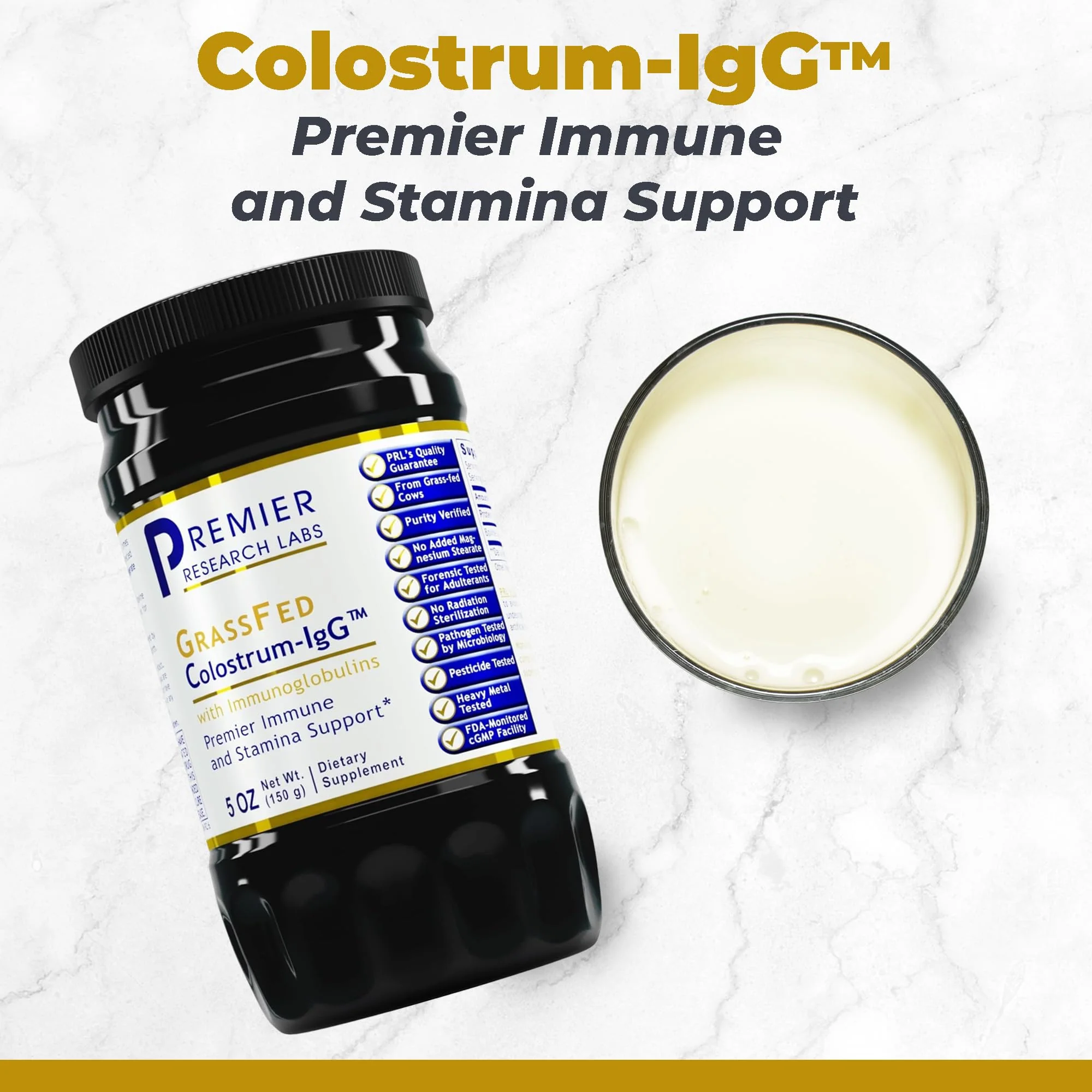 Premier Research Labs Colostrum-IgG Powder - Immune Support, Bovine Colostrum for Humans, 5 oz (150 g) - Image 2