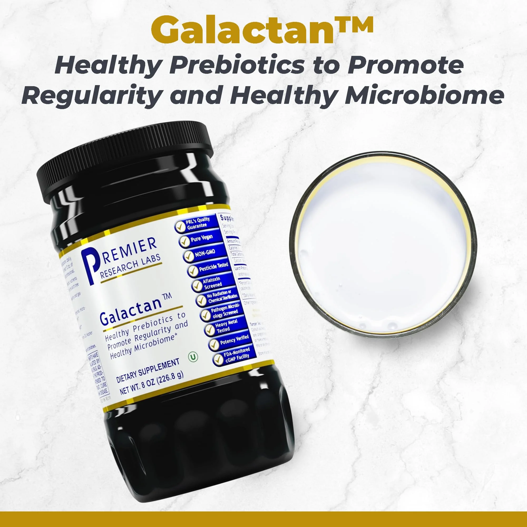 Premier Research Labs Galactan - Larch Arabinogalactan Powder, Prebiotic Fiber 8 oz - Image 2