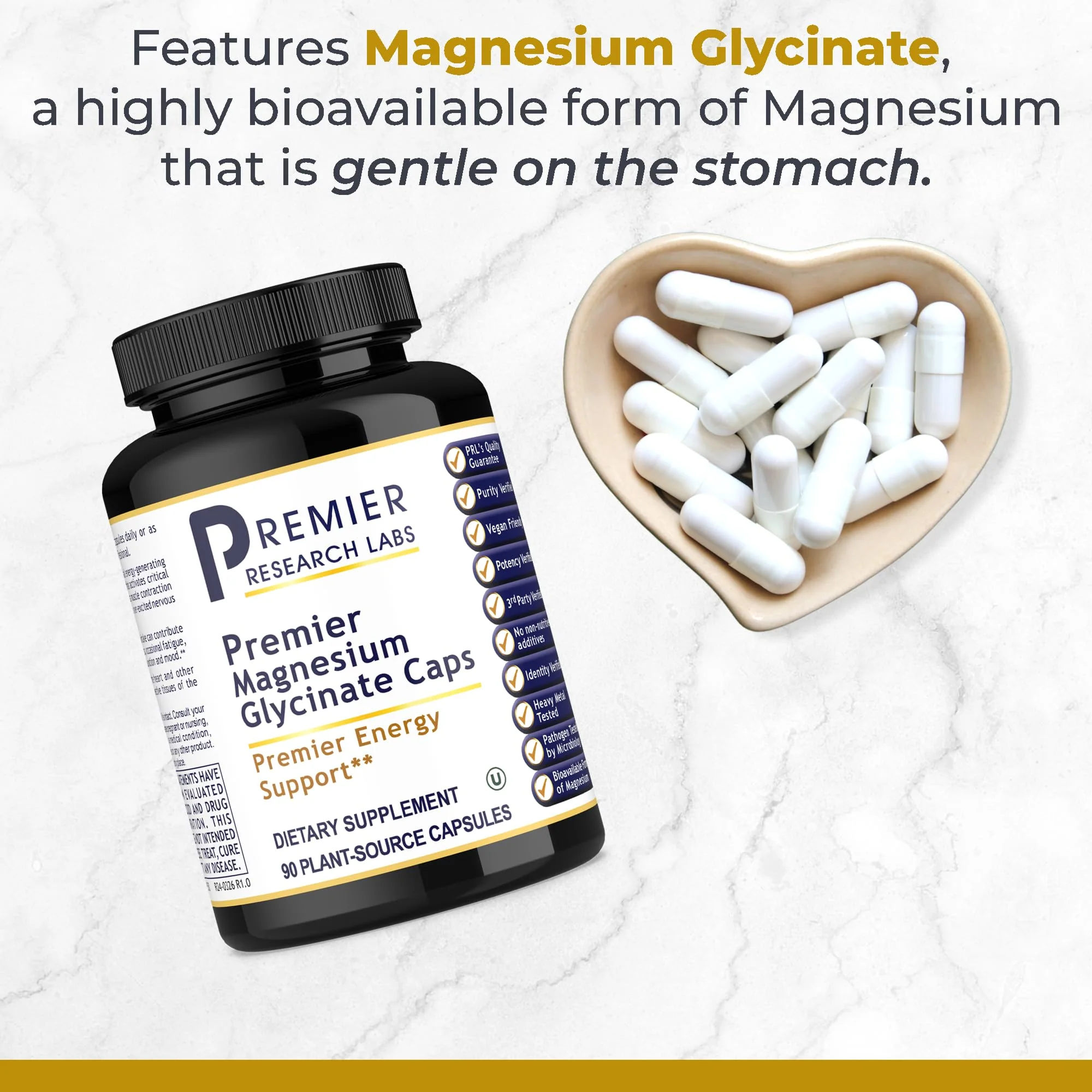 Premier Research Labs Magnesium Glycinate Supplement - High Absorption, Sleep Support, Vegan, 90 Capsules (Pack of 2) - Image 2