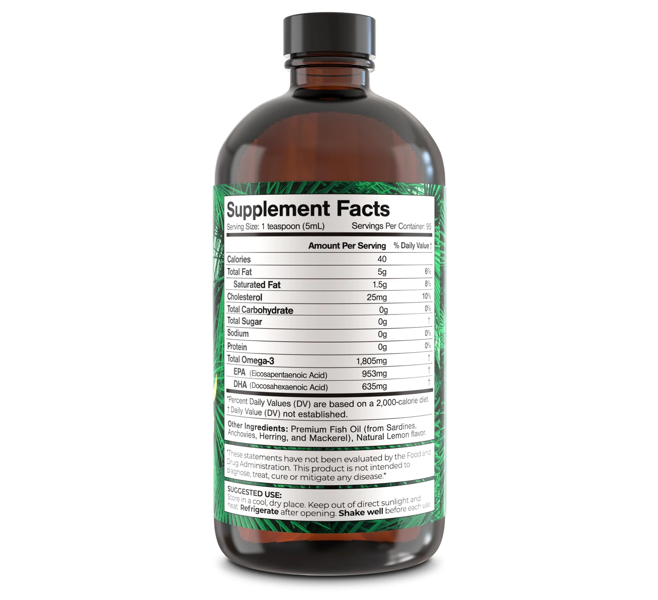 Premium Omega-3 Fish Oil Liquid - 1805mg EPA & DHA per Serving - Image 2