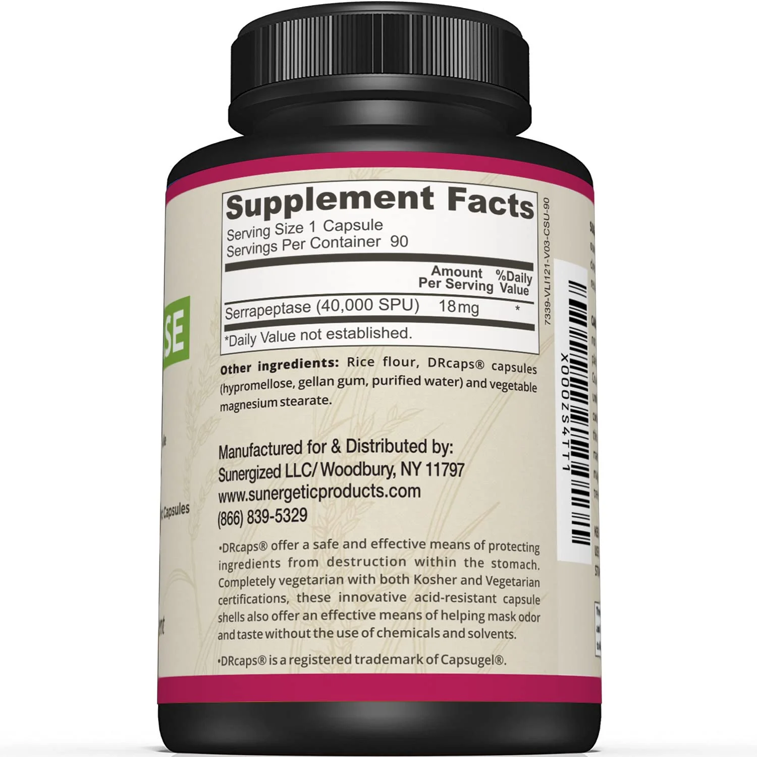 Premium Serrapeptase Enzyme Supplement – 40,000 SPU per Capsule | 90 Enteric Coated Capsules (Pack of 2) - Image 2