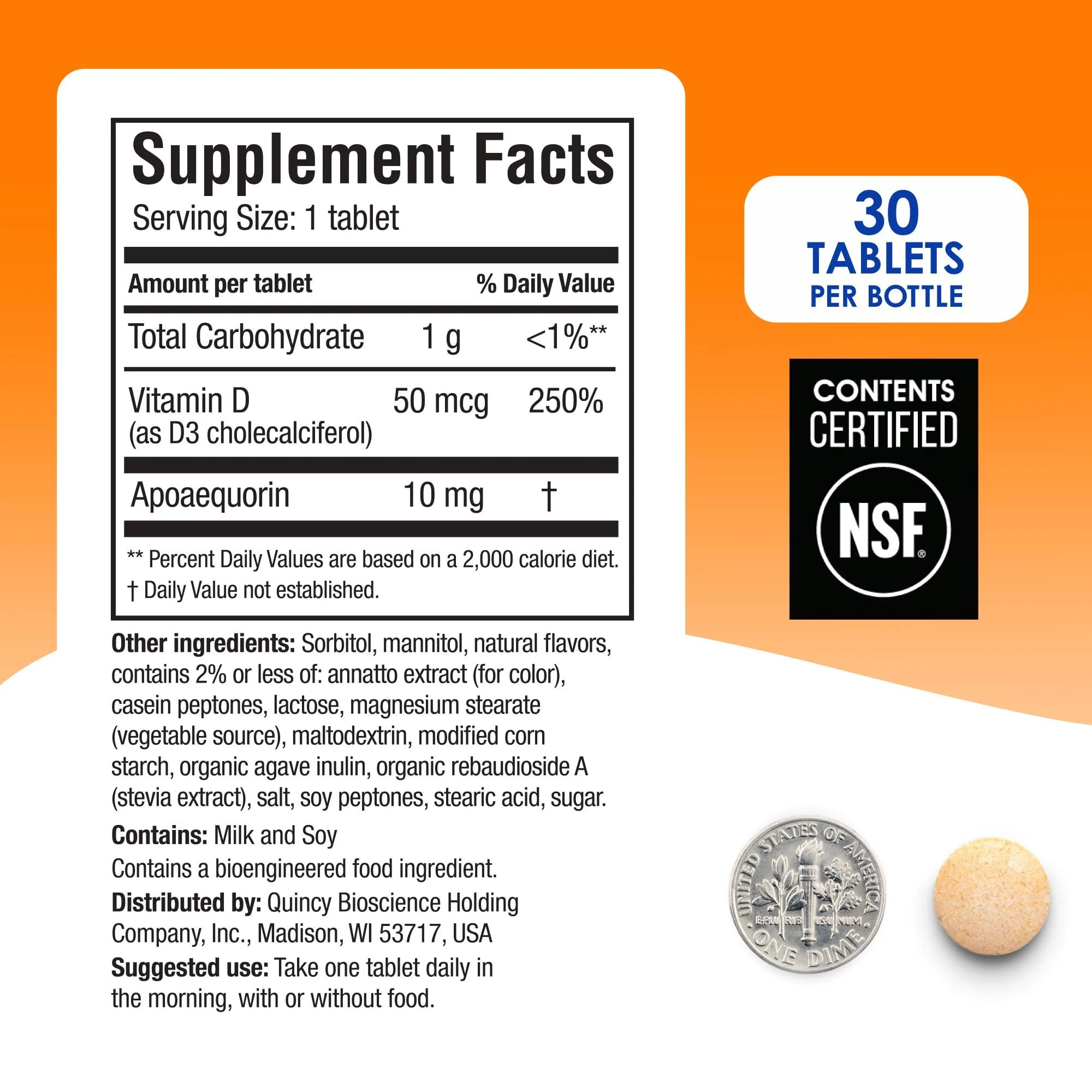 Prevagen Regular Strength Orange Chewables — 30 Tablets (1 Month) | 10 mg Apoaequorin + Vitamin D3 | 7-Day Pill Minder - Image 10