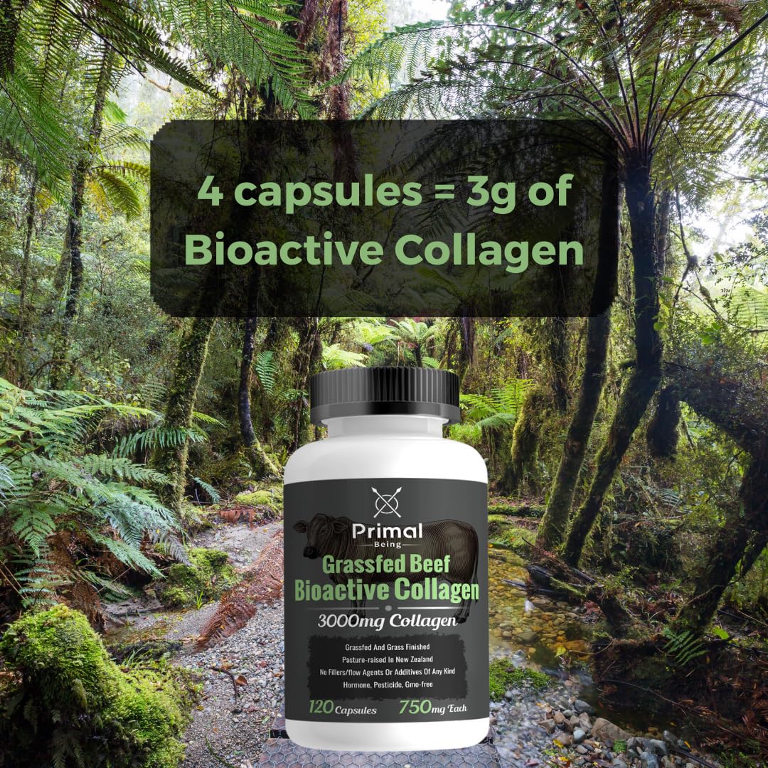 Primal Being Grass-Fed Beef Cartilage Collagen (Type I-V & XI) – Hair, Skin, Nails & Joints | 120 Capsules - Image 5