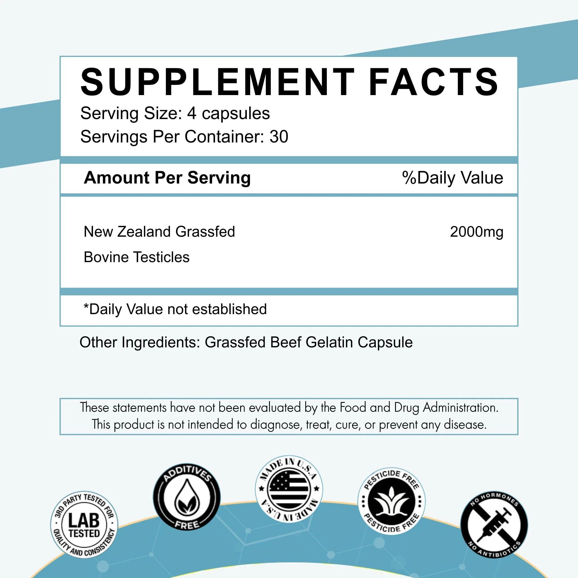 Primal Being Grassfed Beef Testes Capsules – NZ Sourced, 2,000 mg per Serving, 120 Capsules - Image 8