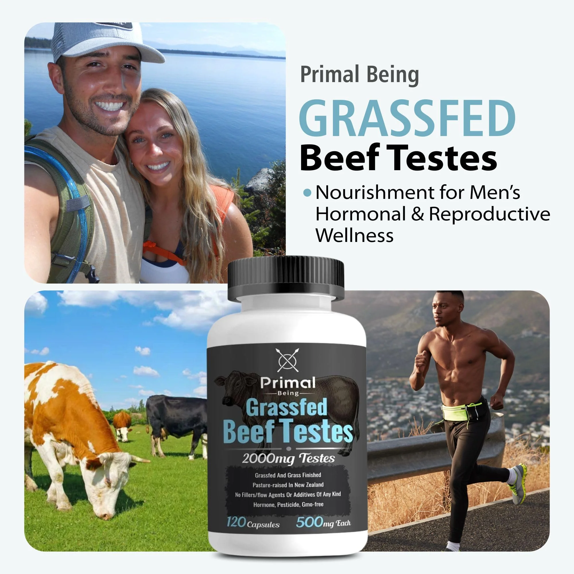 Primal Being Grassfed Beef Testes Capsules – NZ Sourced, 2,000 mg per Serving, 120 Capsules - Image 9