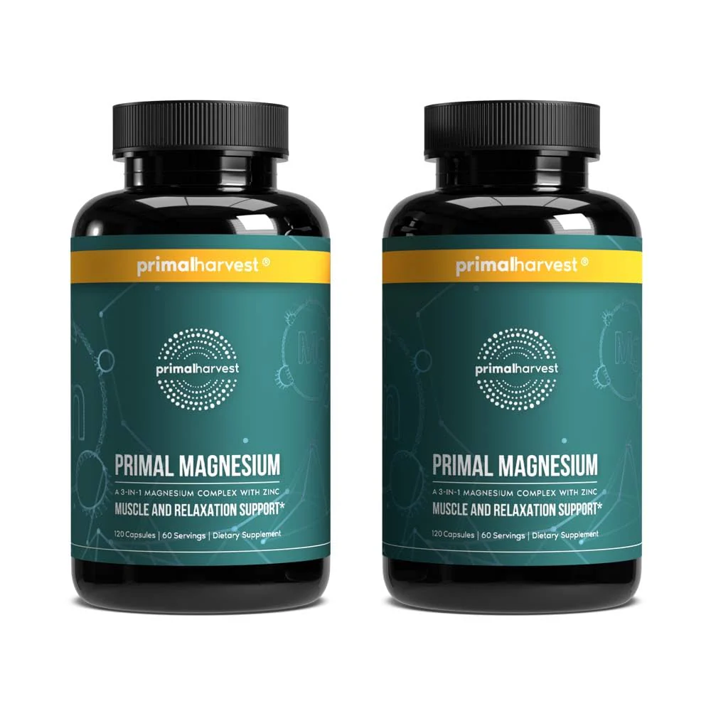 Primal Harvest Magnesium Complex 310mg with Glycinate, Citrate, Malate + Zinc — 2 Pack, 240 Capsules - Image 8