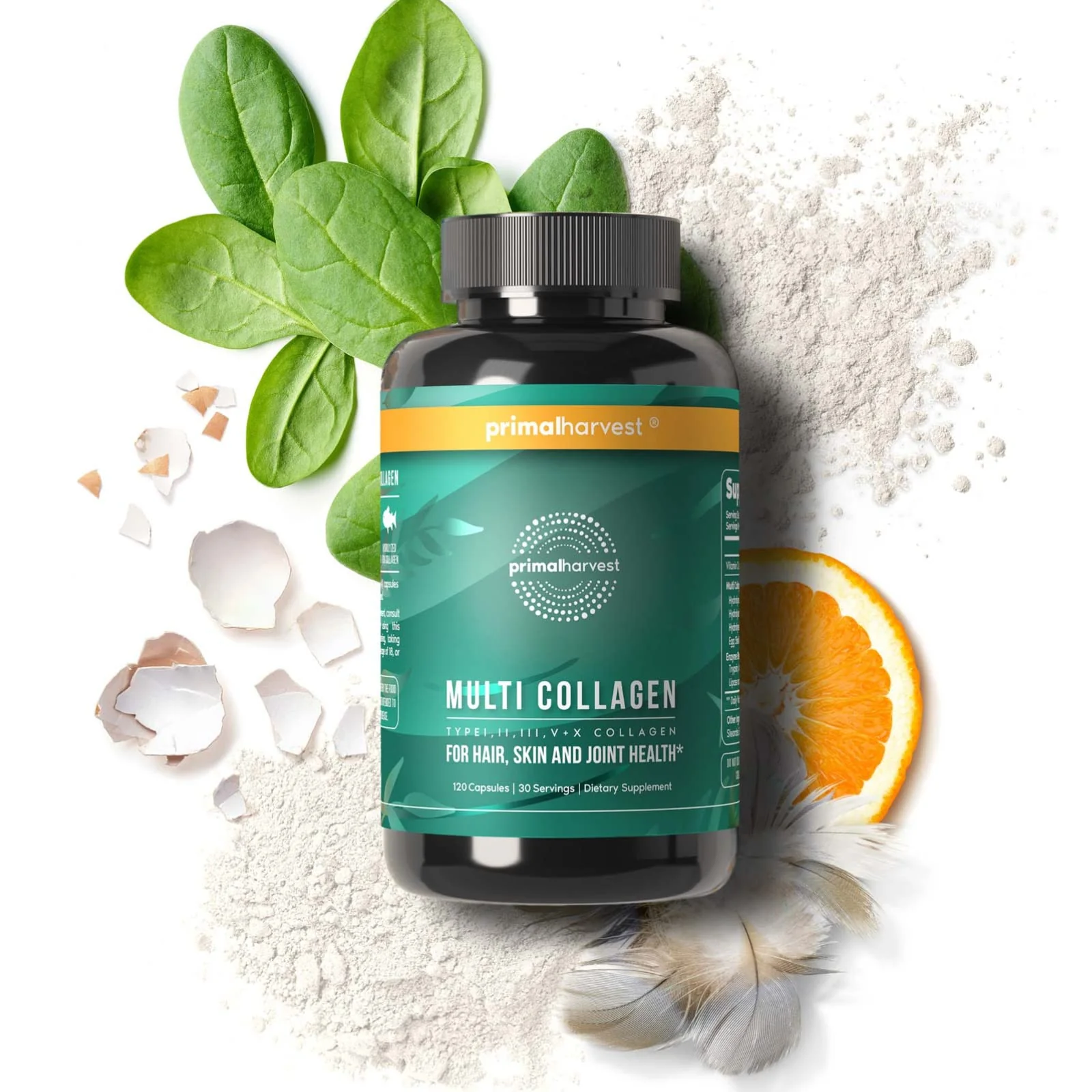Primal Harvest Multi Collagen Pills (Type I II III V X) 120 Capsules – Hair Skin Nails - Image 7