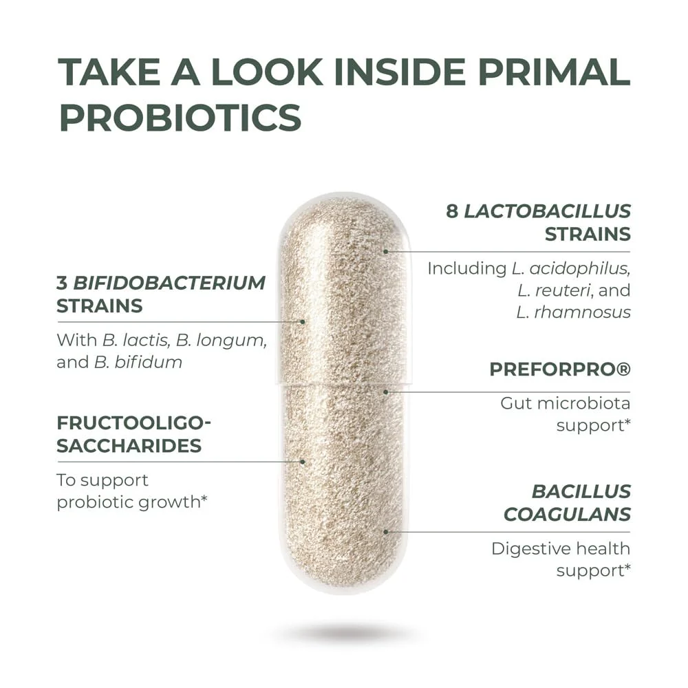 Primal Harvest Probiotics for Women and Men – Shelf-Stable Daily Prebiotic Probiotic 60 Capsules (2 Pack) - Image 10