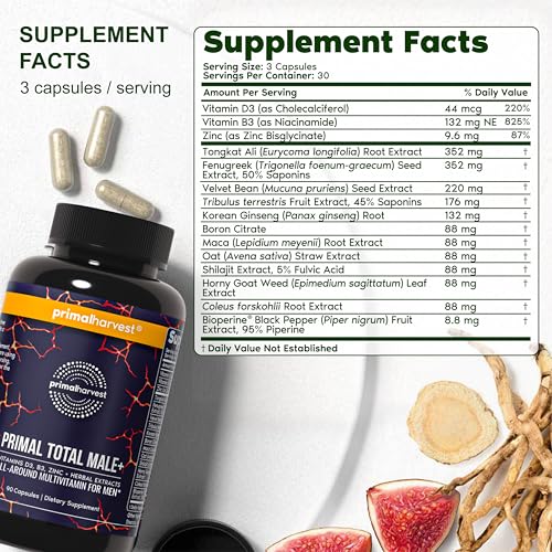 Primal Harvest Total Male+ Multivitamin for Men – Energy & Vitality (90 Count) - Image 11