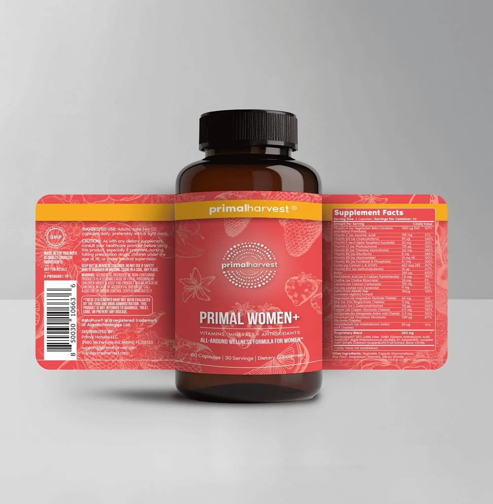 Primal Harvest Women+ Multivitamin — Energy, Immune Support, Skin Health, 60 Capsules - Image 10